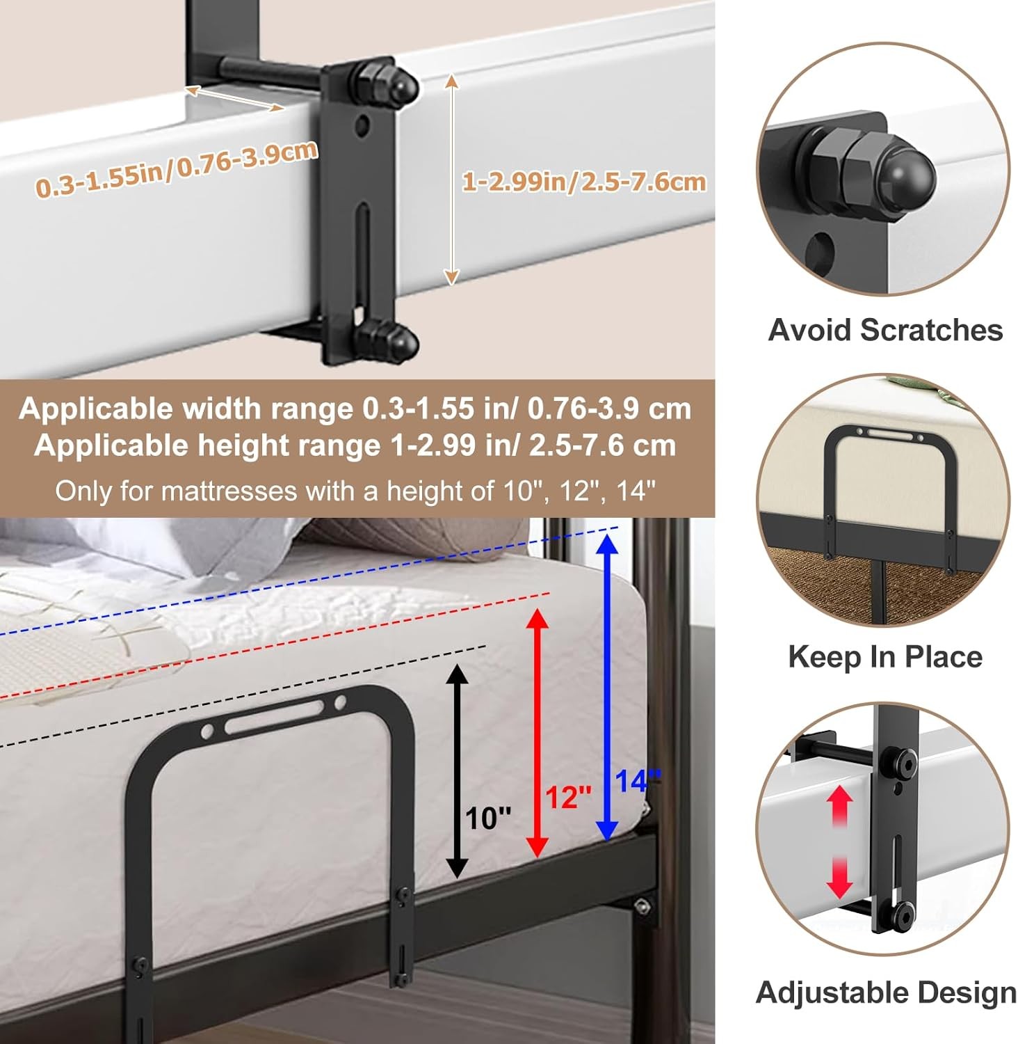 AN Mattr Slide Sper, Extra Tall Non-Slip Mattr Gripper
