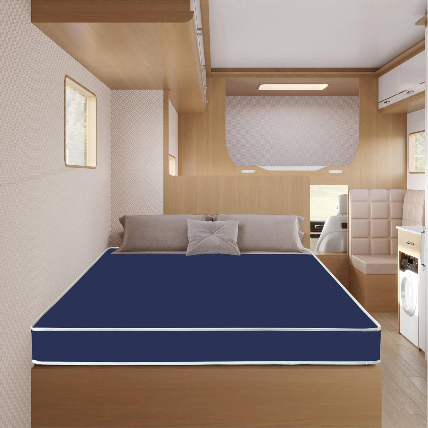 Medium Firm 6-Inch Water-Resistant Foam Mattress, Easy Clean, 80″x30″ Blue