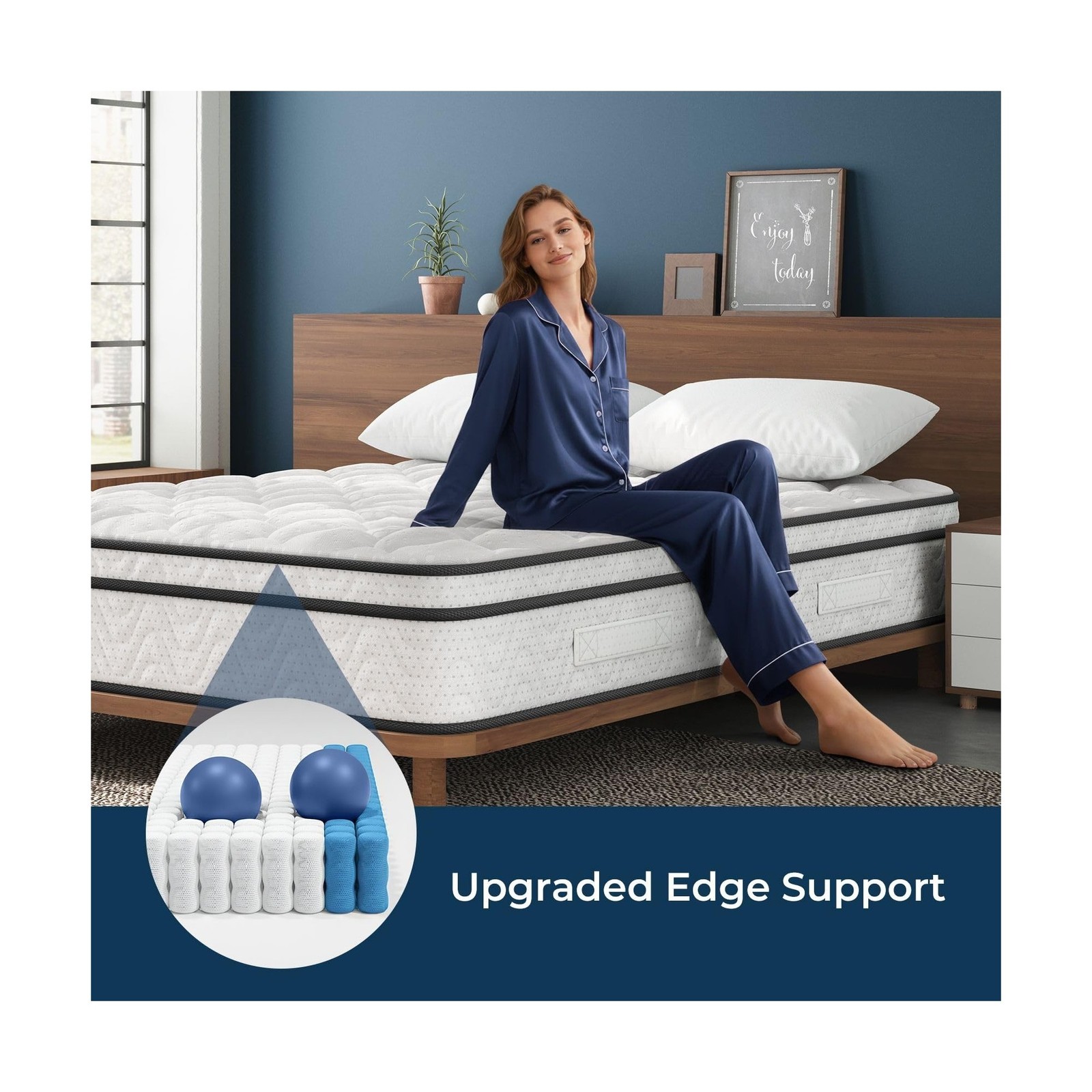 Vesgantti Queen Size Mattress 10 Inch, Fiberglass-Free | Cool Sleep Hybrid Ma…