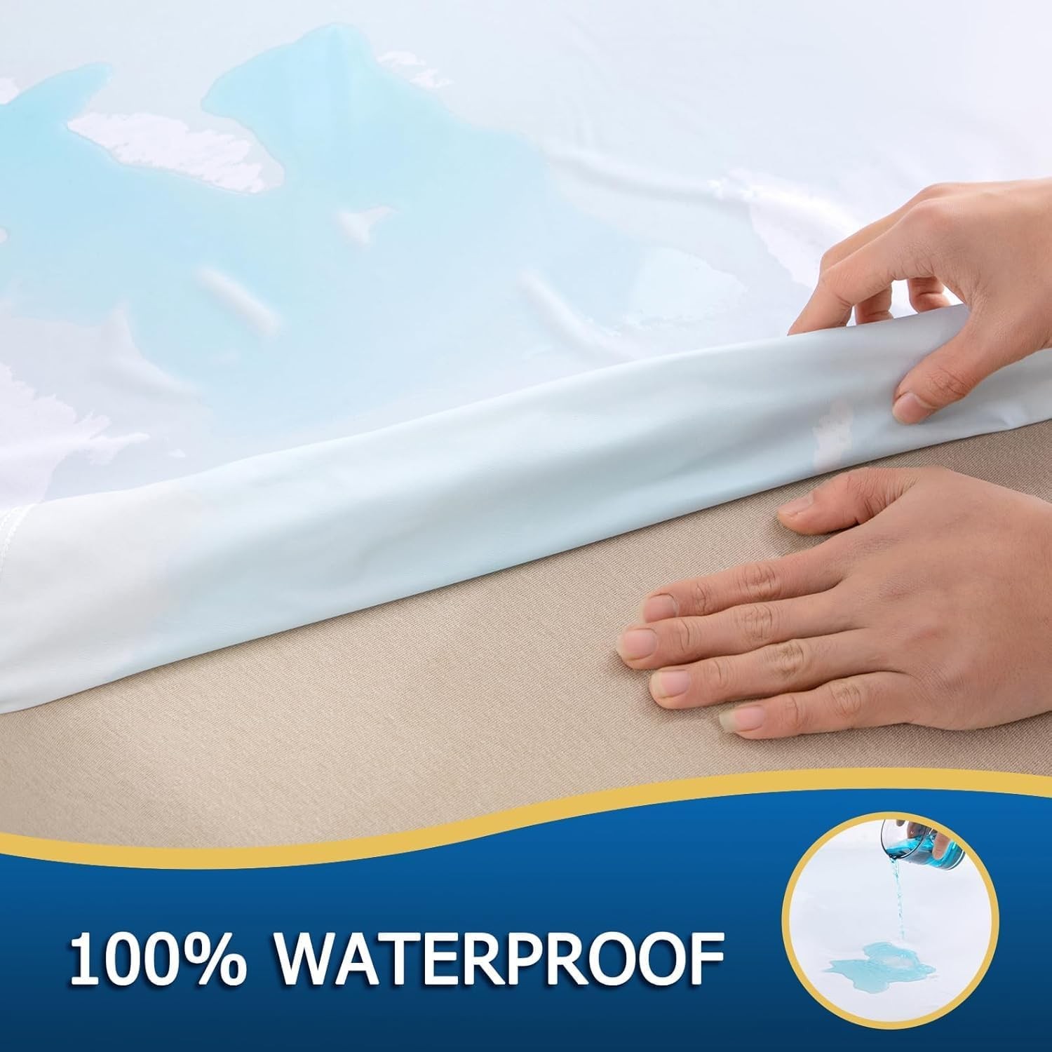 Twin Waterproof Zippered Mattress Encasement, Breathable, Twin, Encasement