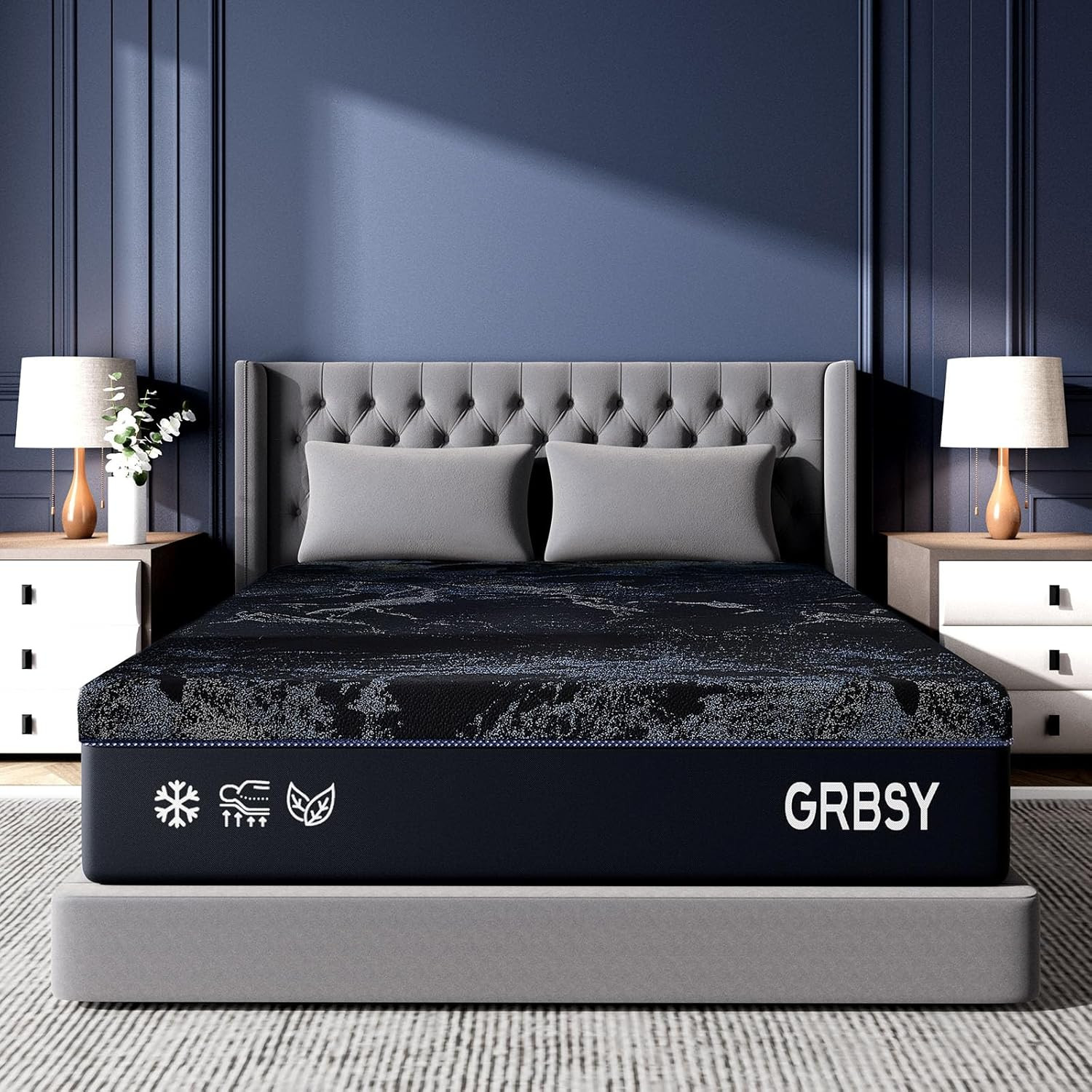 14″ Queen Memory Foam Mattress with Dual Firmness & Cooling Gel, USA Made