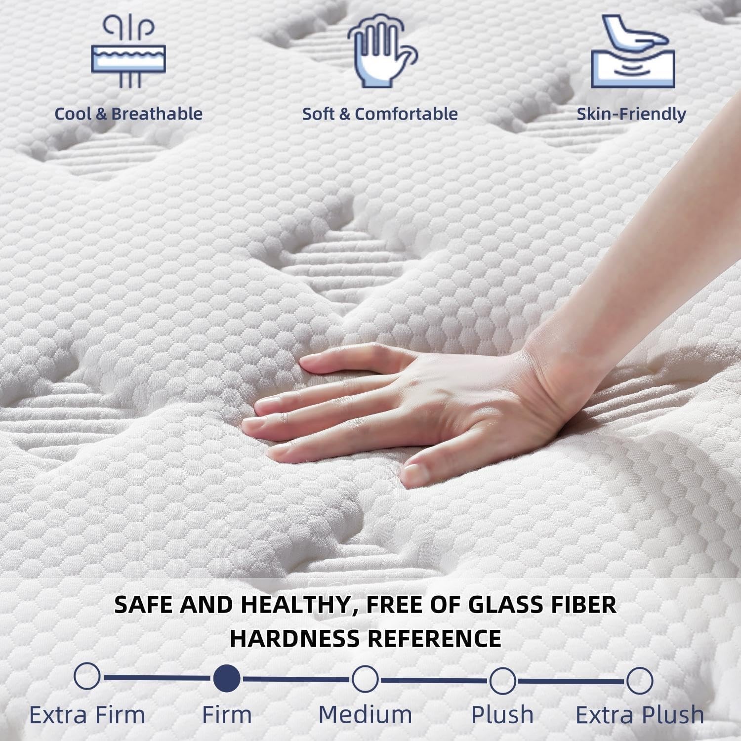 King Size Mattress [Upgraded] 14 Inch Medium Firm king Mattress in a Box, Hyb…