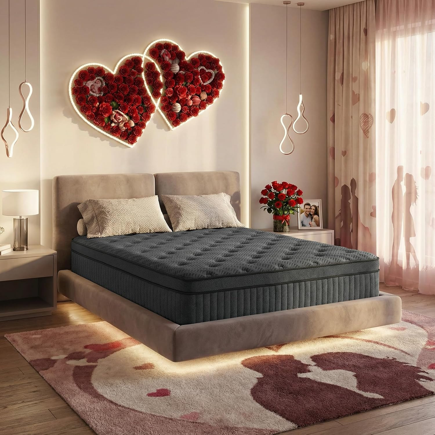 Inight Full Mattress, 12 Inch Medium Firm Hybrid, Nebulign Foam & Pocket Springs
