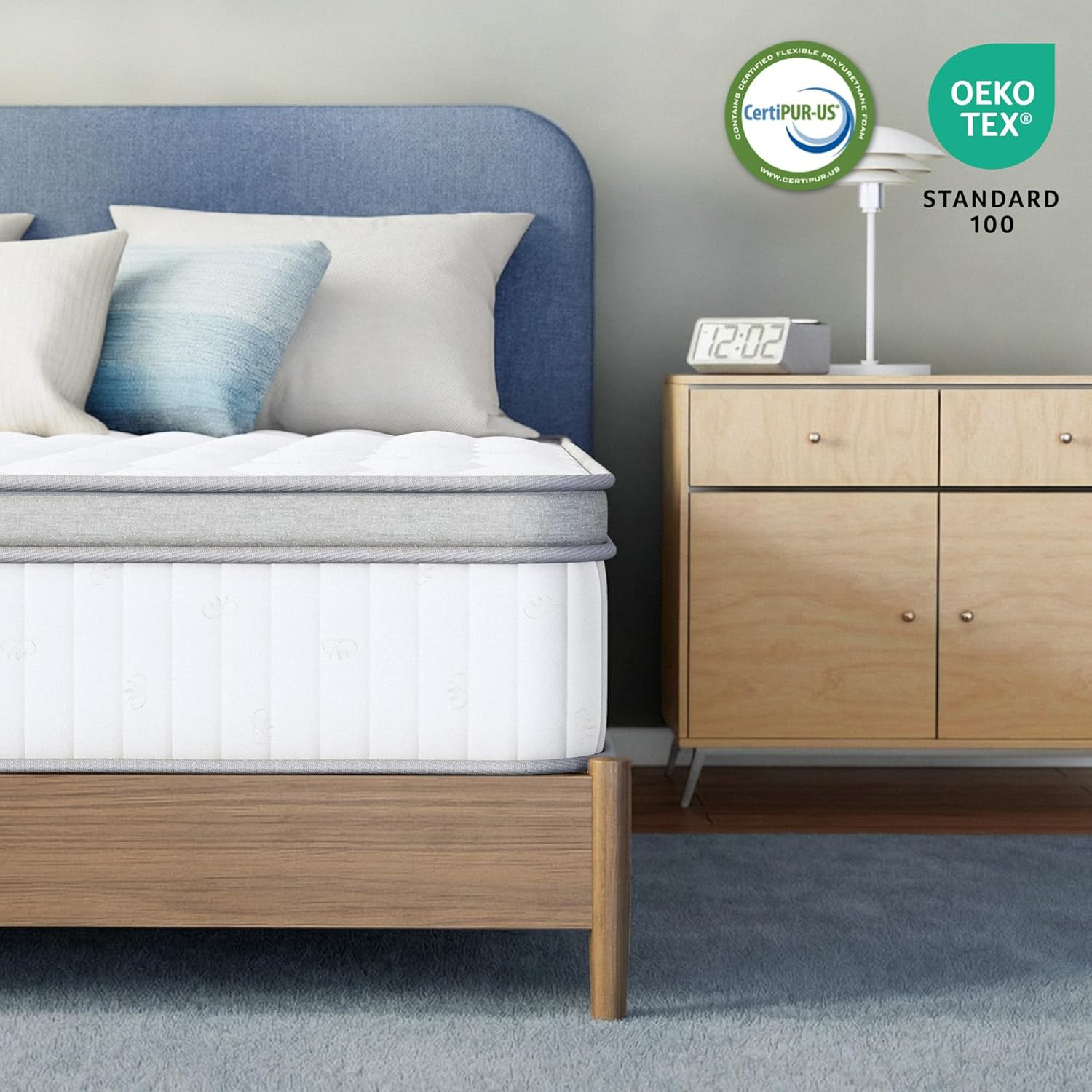 Queen Size Mattress, 12 Inch Hybrid Comfort & Supportive Mattress in a Box, Cool