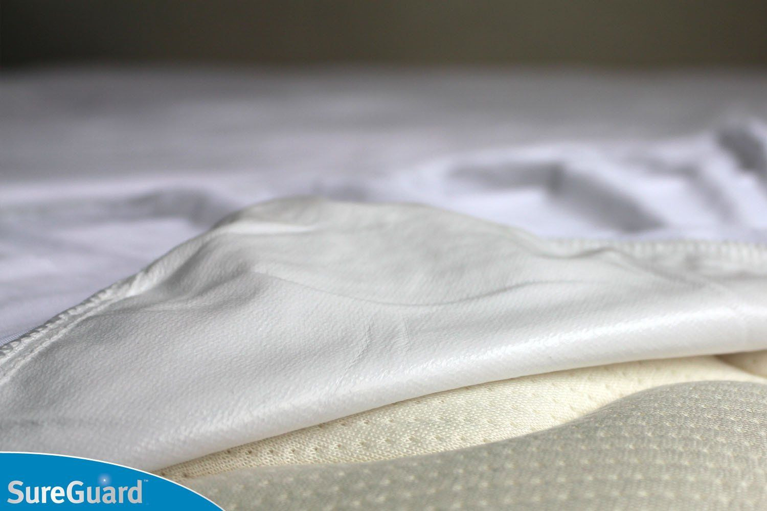 SureGuard Twin Size Mattress Protector – 100% Waterproof, Twin, White