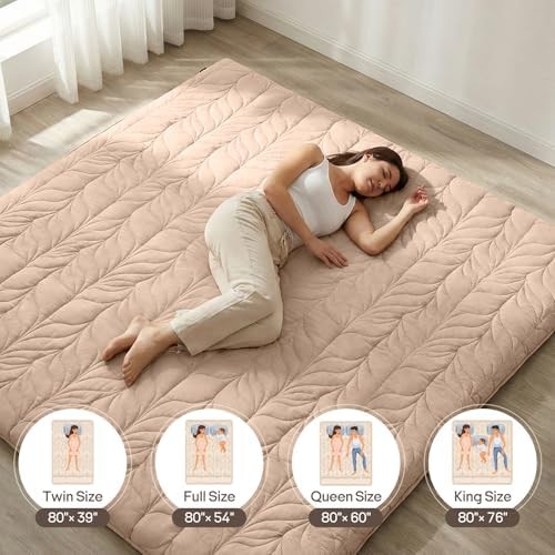 Japanese Floor Mattress Futon Mattress Full Size Thicken Roll Up Tatami Mat 1…