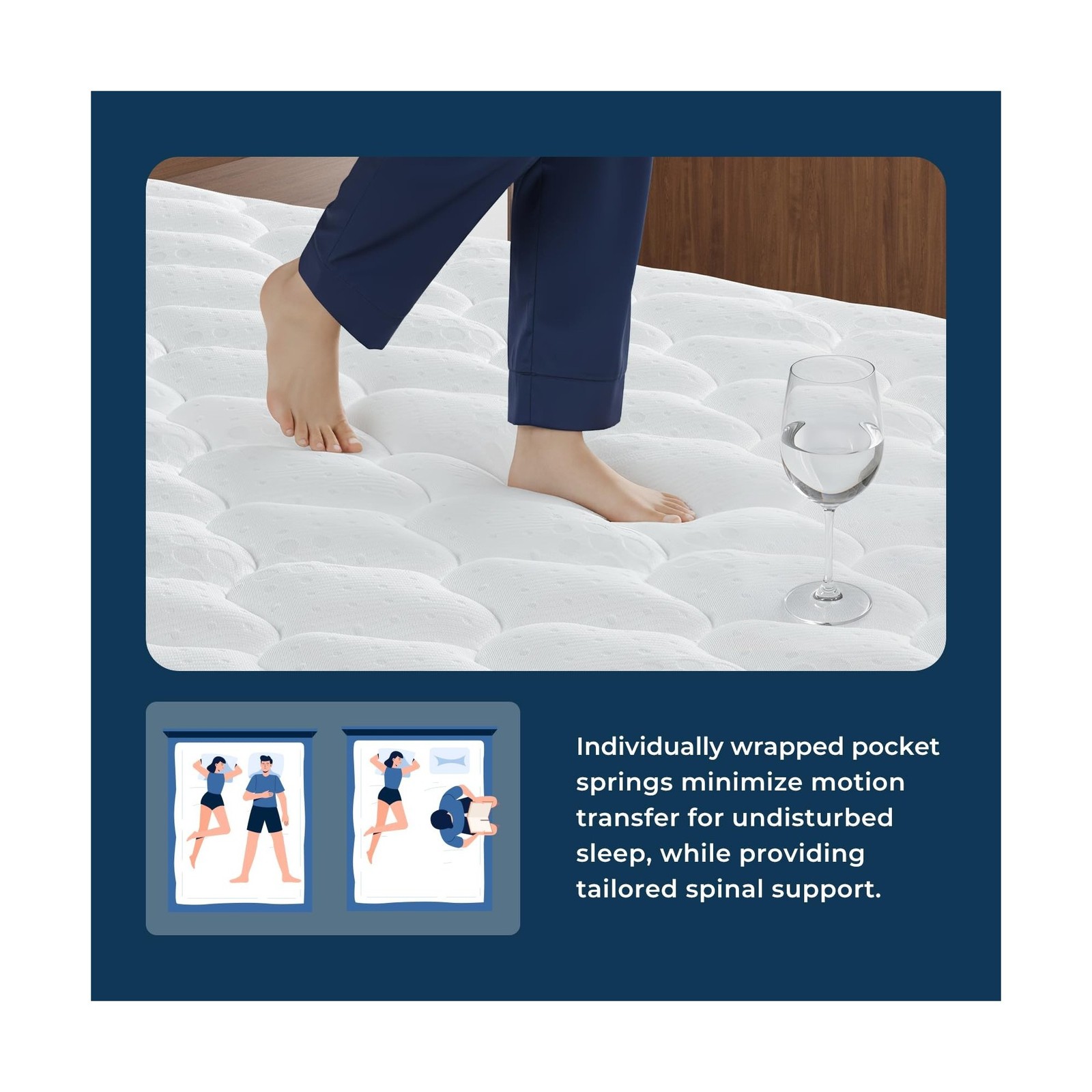 Vesgantti Queen Size Mattress 10 Inch, Fiberglass-Free | Cool Sleep Hybrid Ma…