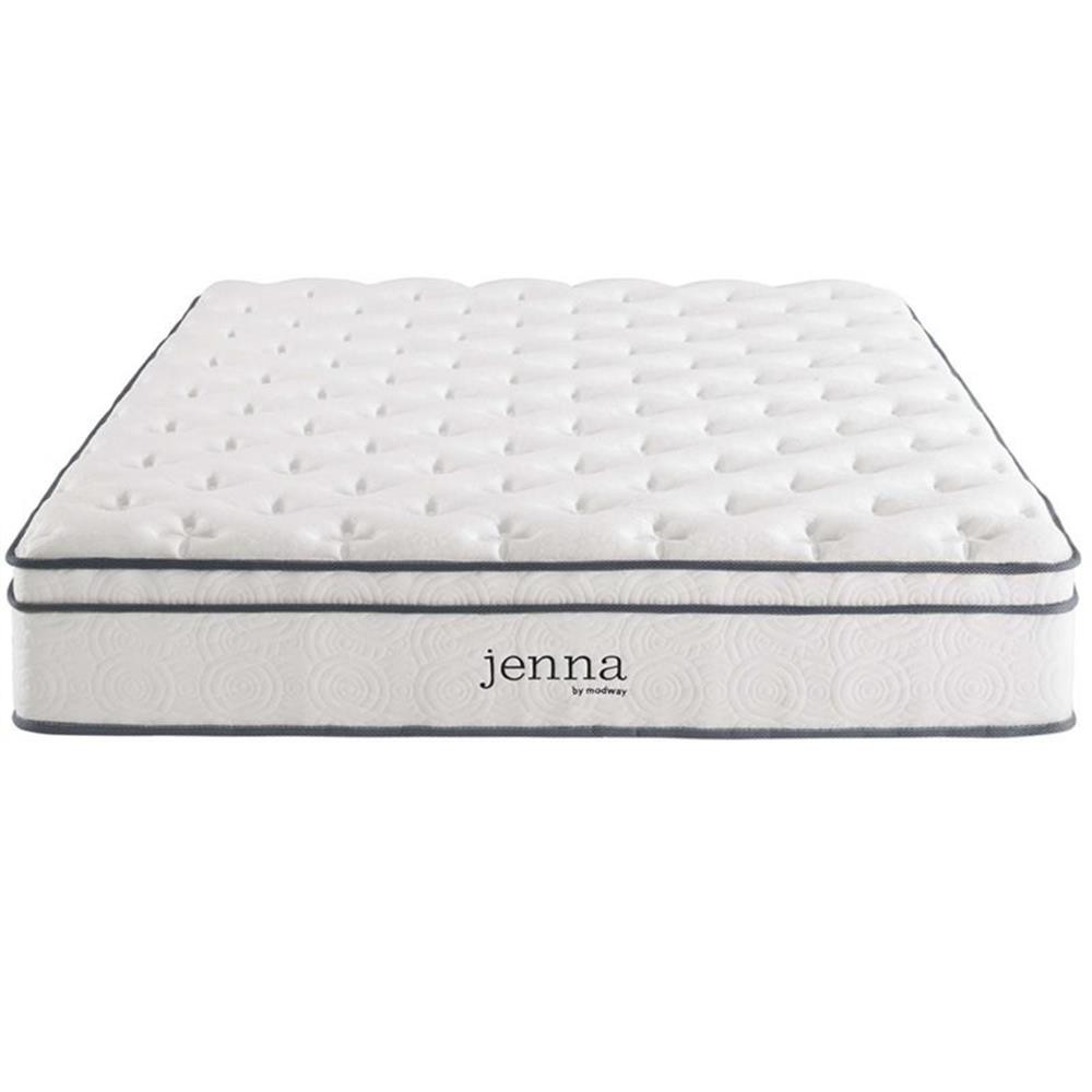 Bowery Hill 10″ Modern Innerspring and Foam Queen Mattress in White