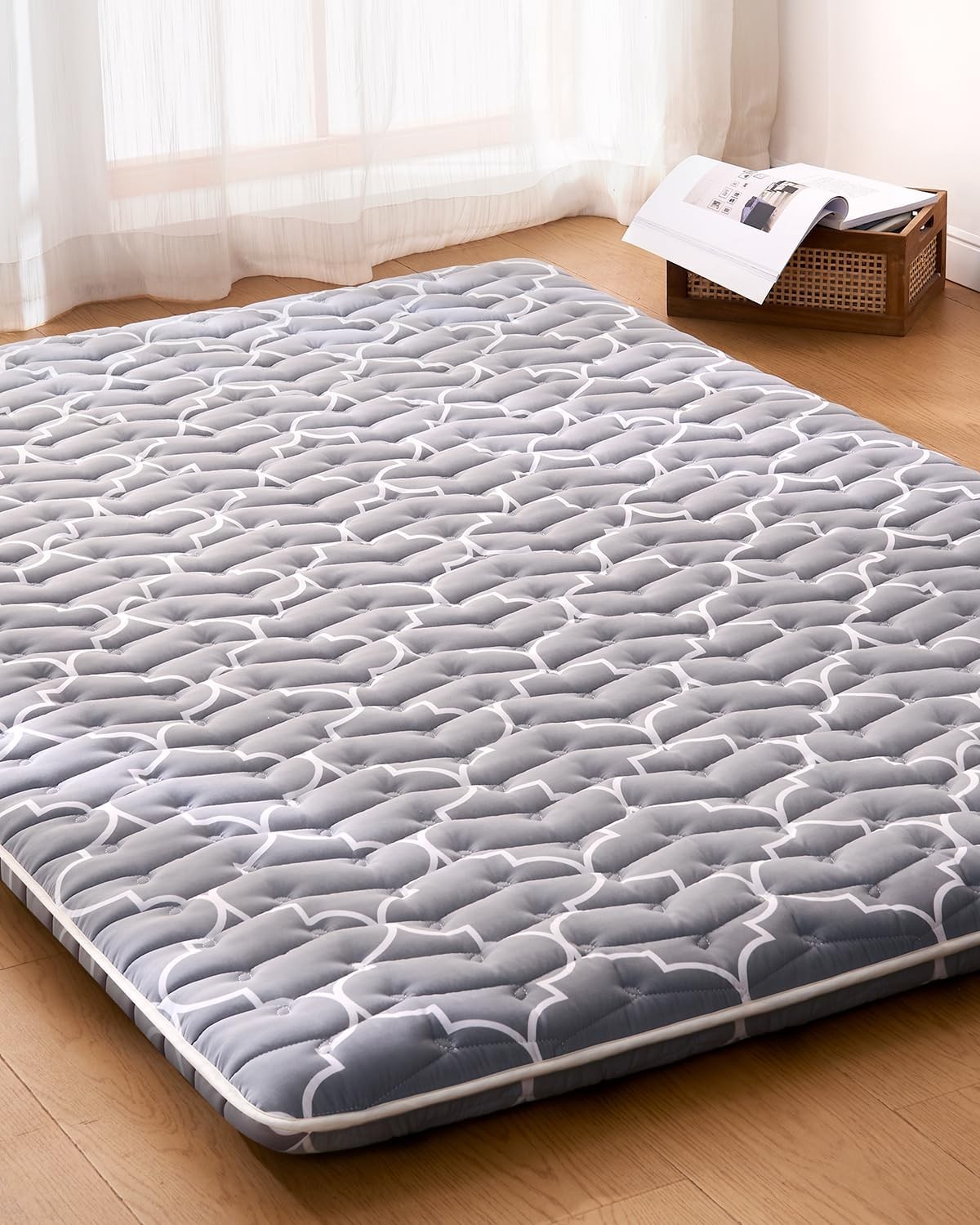 6th Generation Japanese Floor Futon Mattress Extra-Thick 9-Layer Modern Futon W/