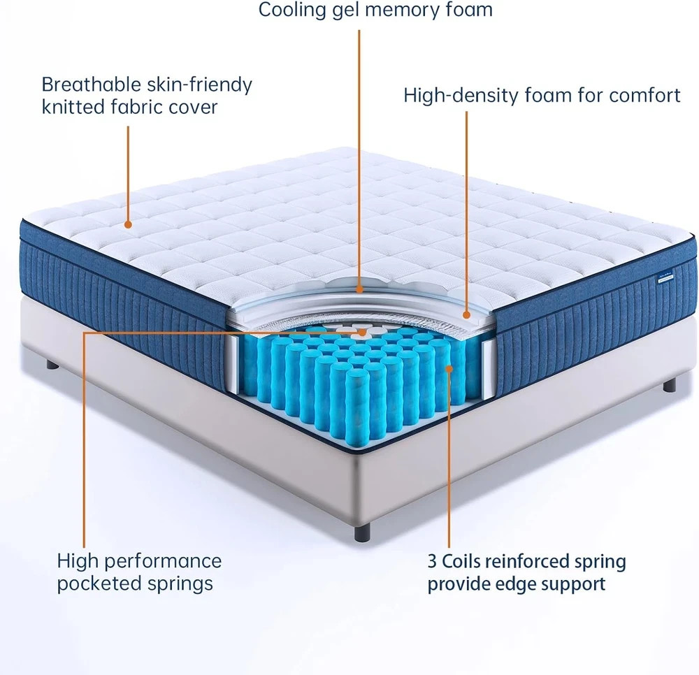 California King Mattress, 14 Inch Cal King Size Mattress in a Box, Medium Firm P