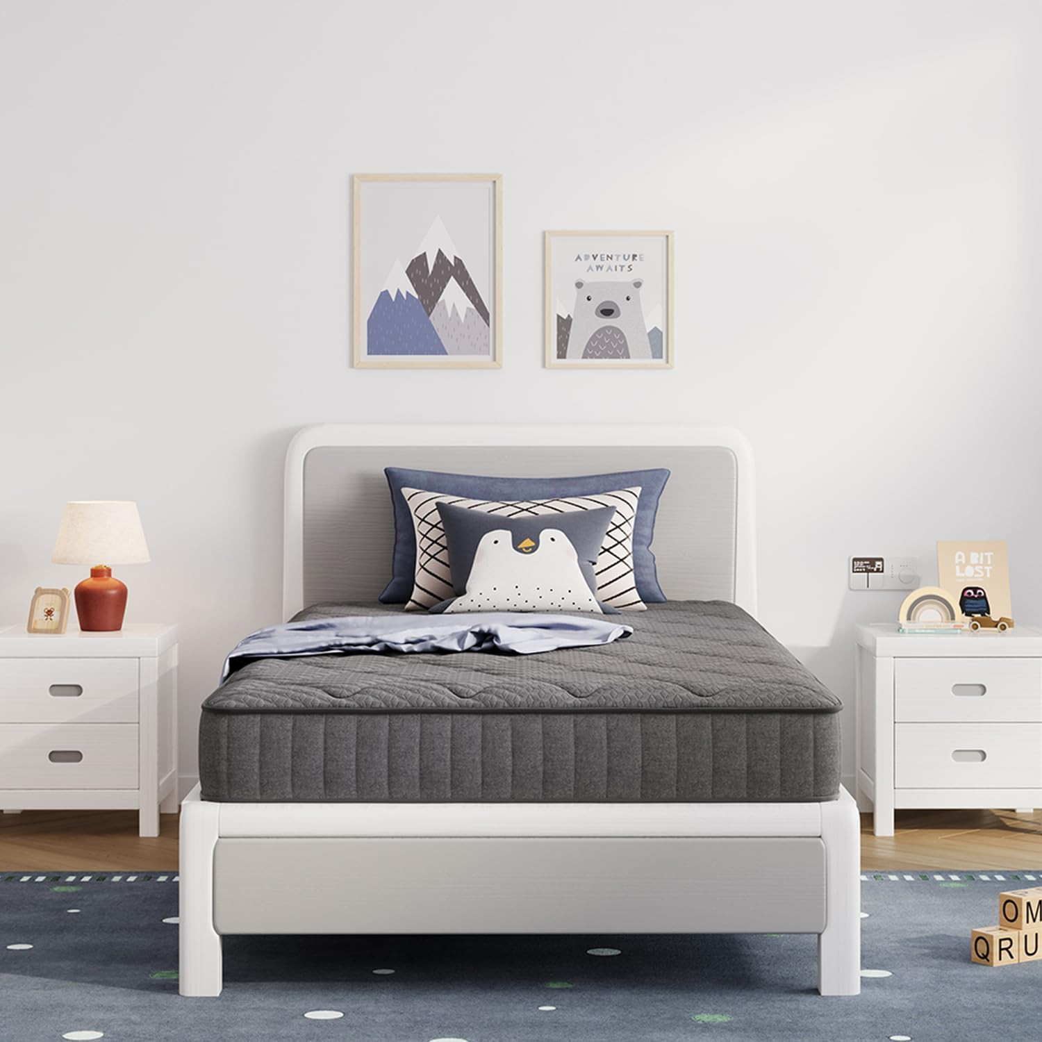 Twin Mattress, 6 Inch Twin Size Mattress in a Box for Kids, Medium Firm Hybrid M