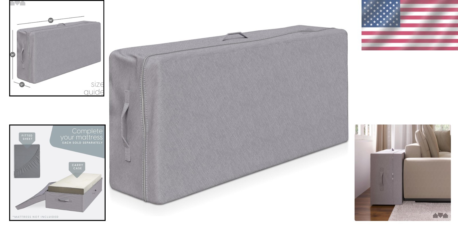 Portable Case for 4″ Queen Tri Folding Mattress