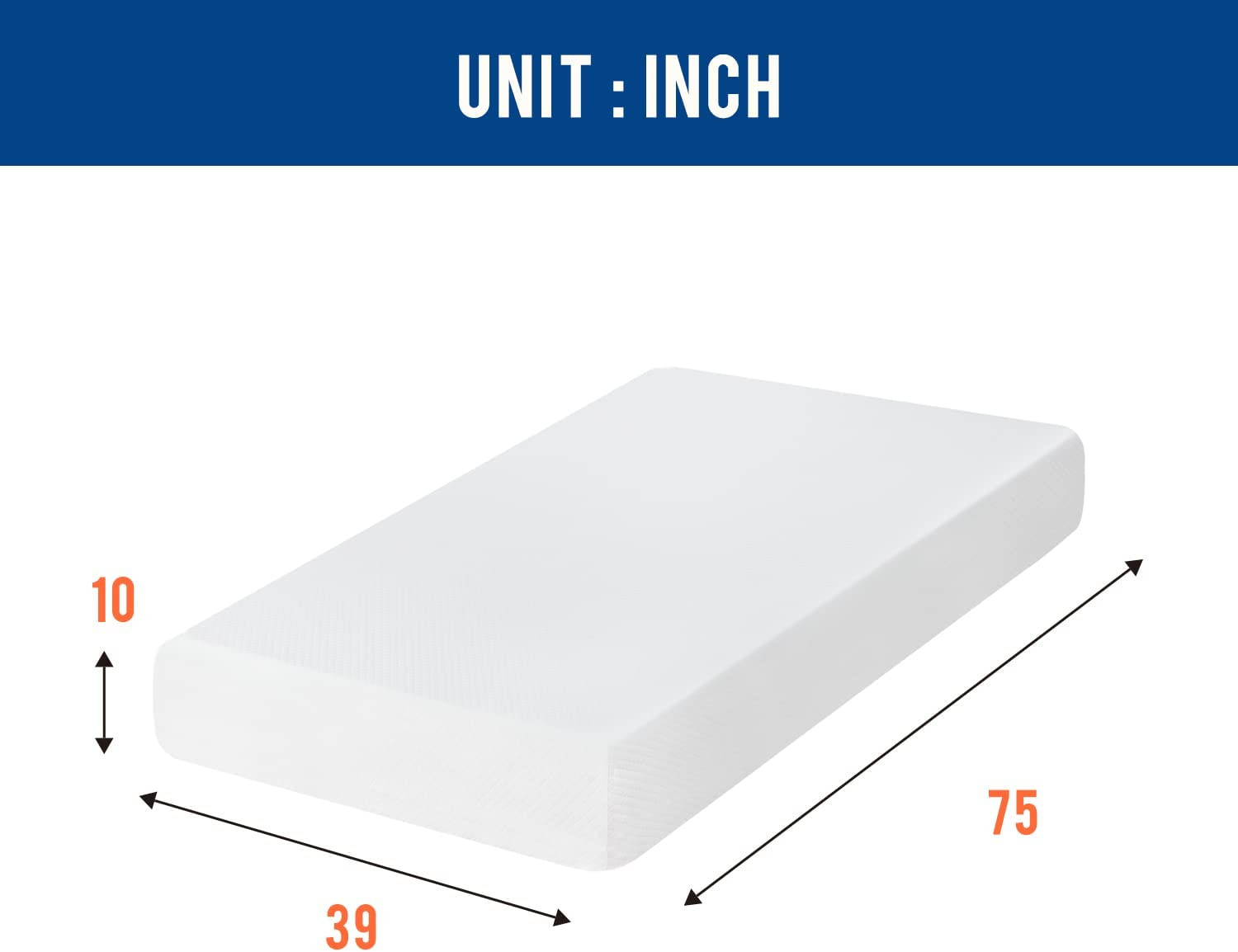 TWIN XL Colchon Gel Memory Foam Espuma Cama 10 inch Mattress EN OFERTA BARATOS