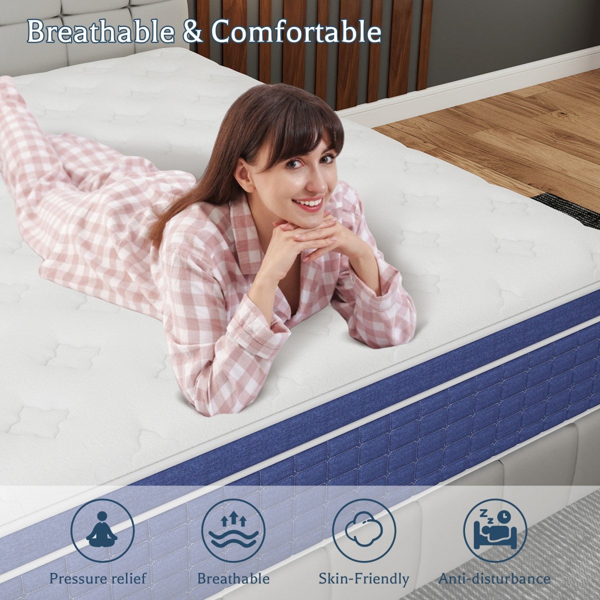 12″ 14″ Mattress in a Box Twin Full Queen King Hybrid Spring Gel Memory Foam