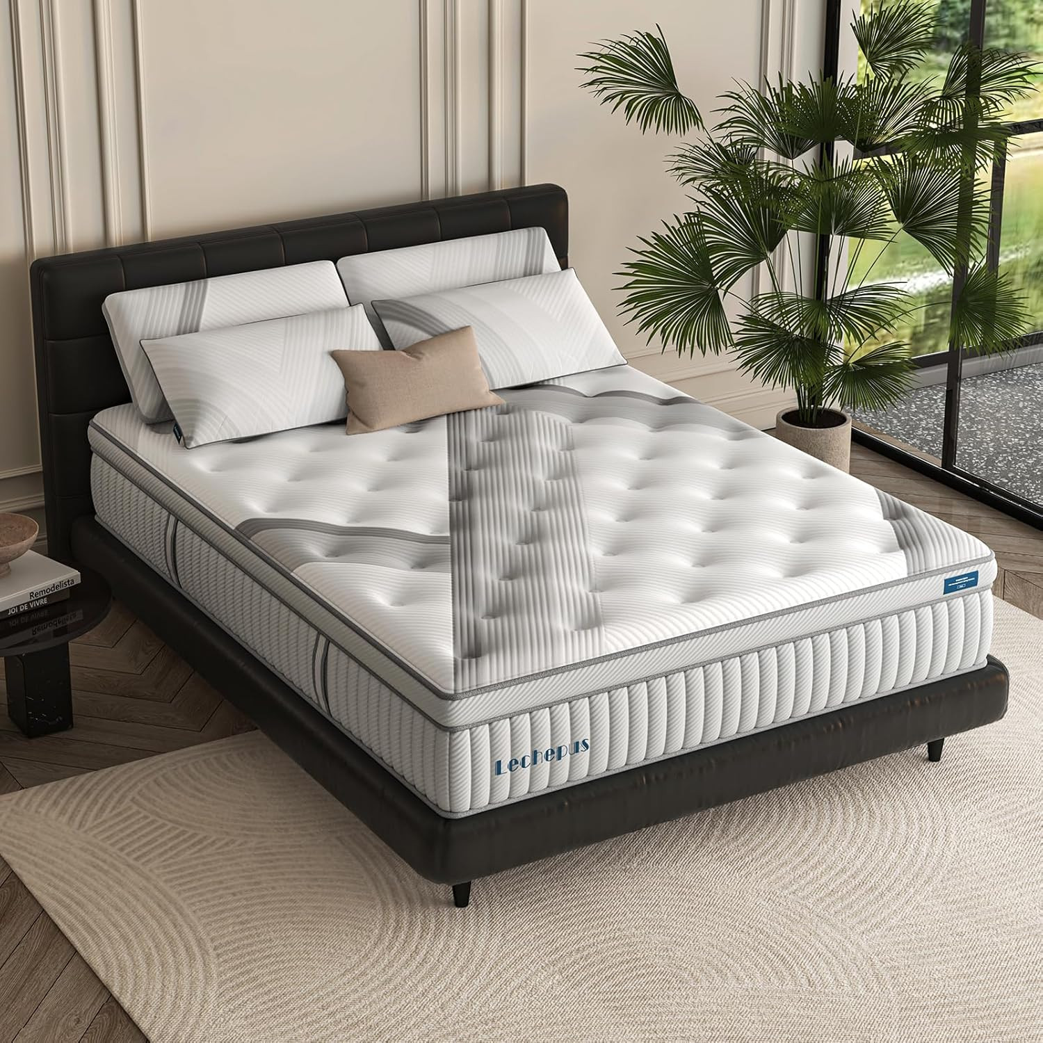 Lechpeus 14″ Medium Plush Hybrid Mattress – Comfort & Support for Better Sleep