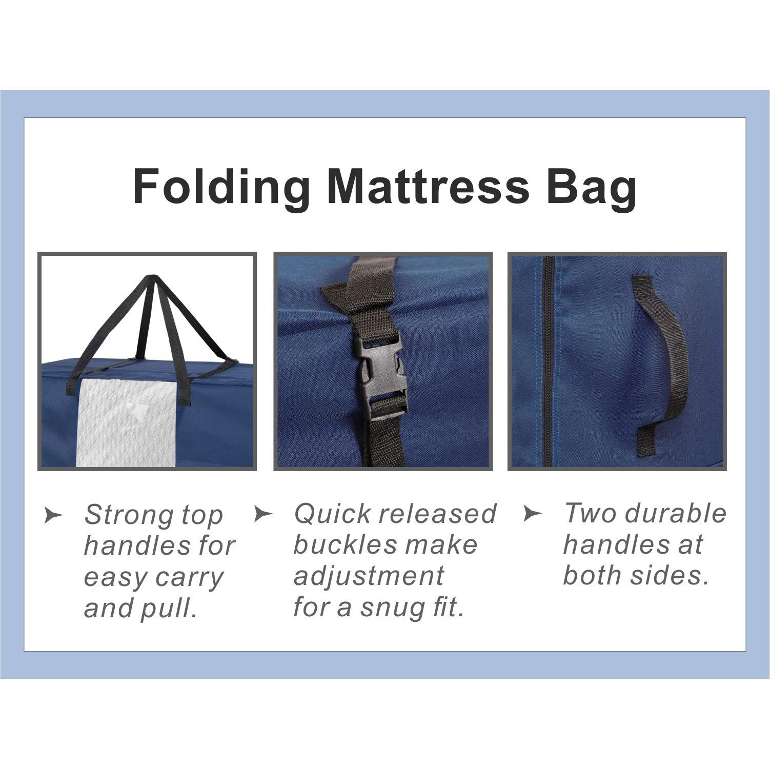 Folding Mattress Storage Bag – Durable Carry Case Fits for Tri-Fold Up to 6 i…