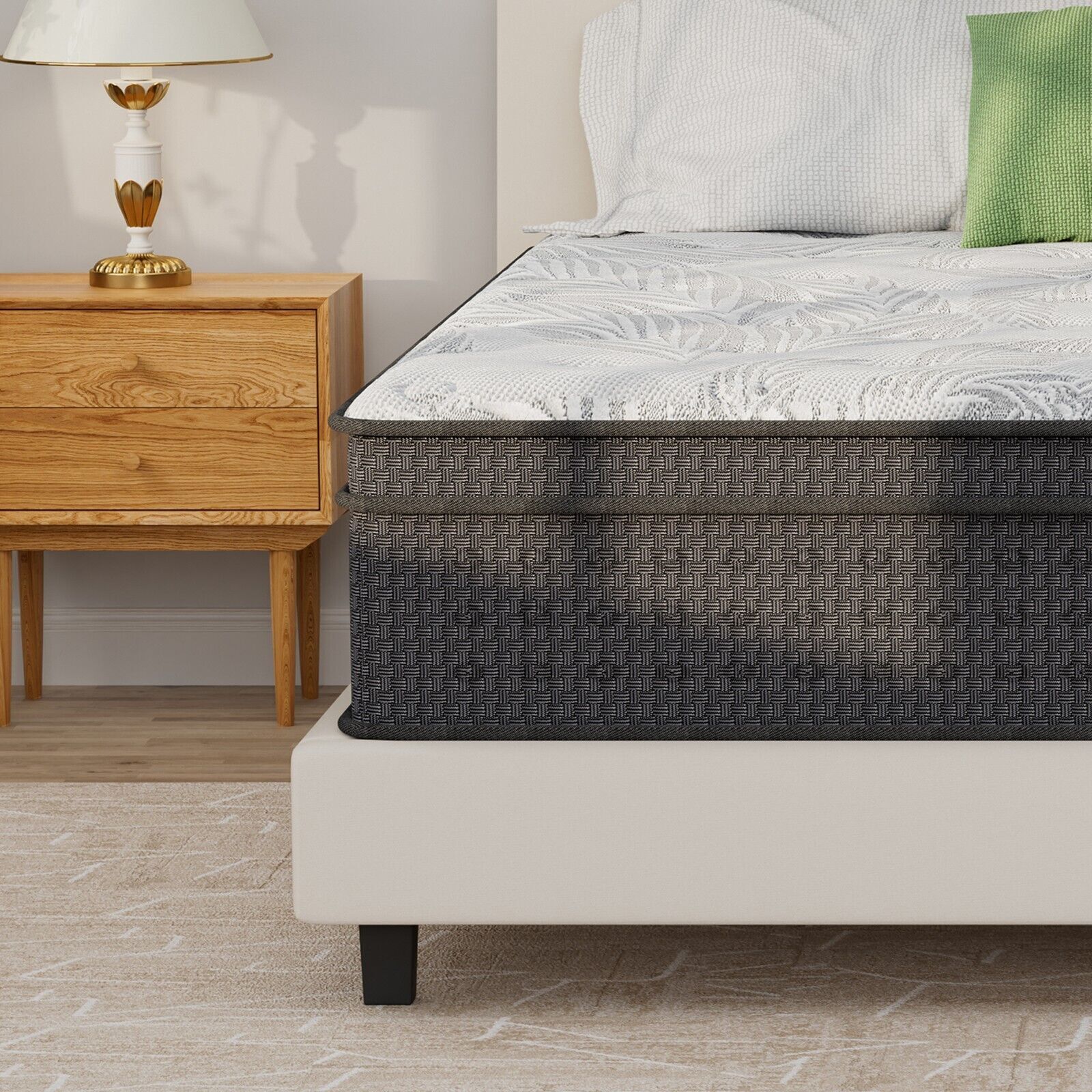 14″ Twin XL Mattress Cooling Gel Memory Foam Twin XL Spring Hybrid Mattress