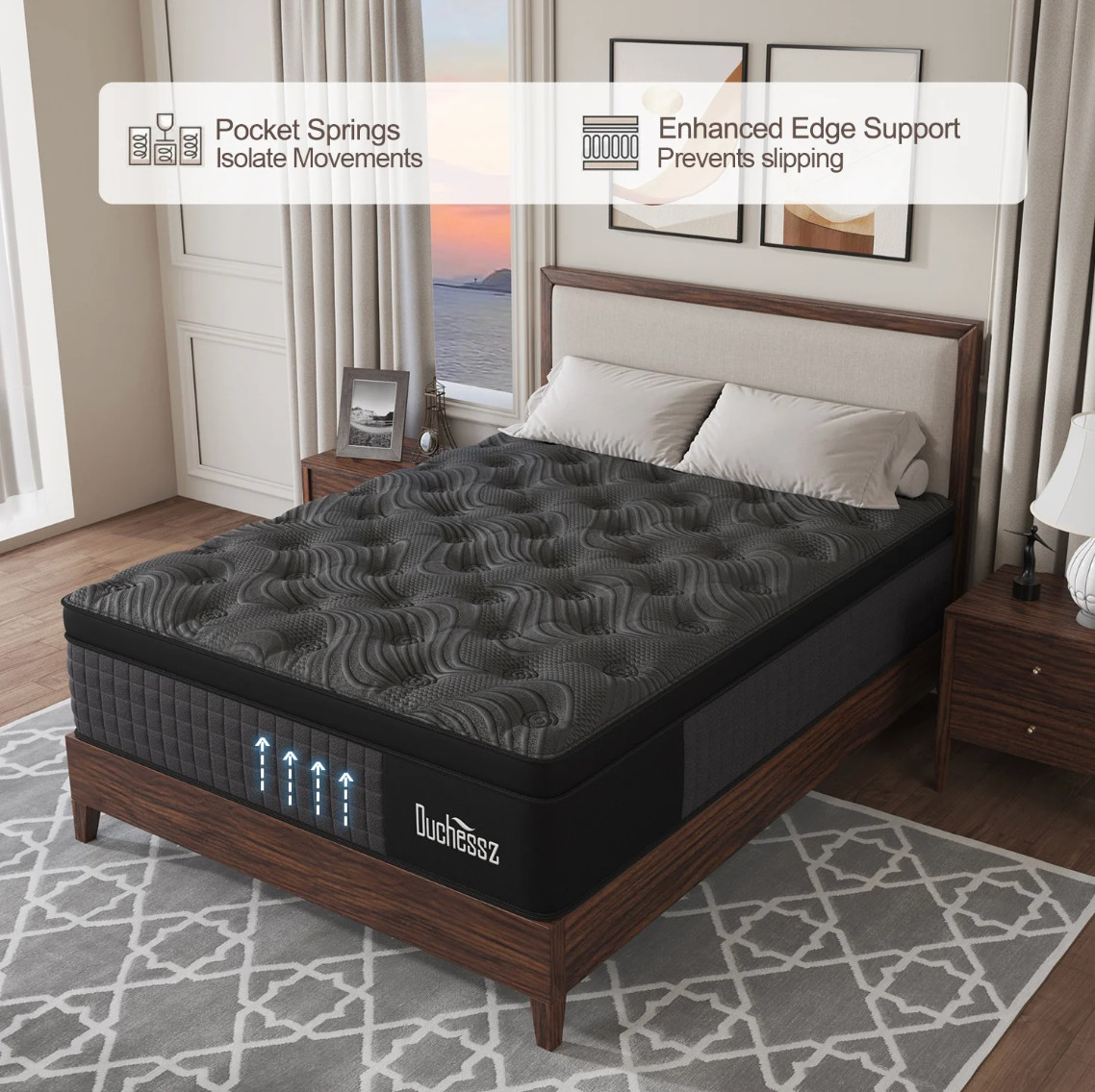 12″ KING Colchon Gel Memory Foam Hibrido Cama King Mattress Hybrid Medium Firm
