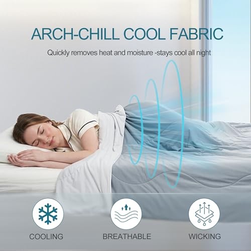 Moonrite Cooling Blanket Full/Size – Q-max 0.45 Japanese Arc-Chill Queen Grey