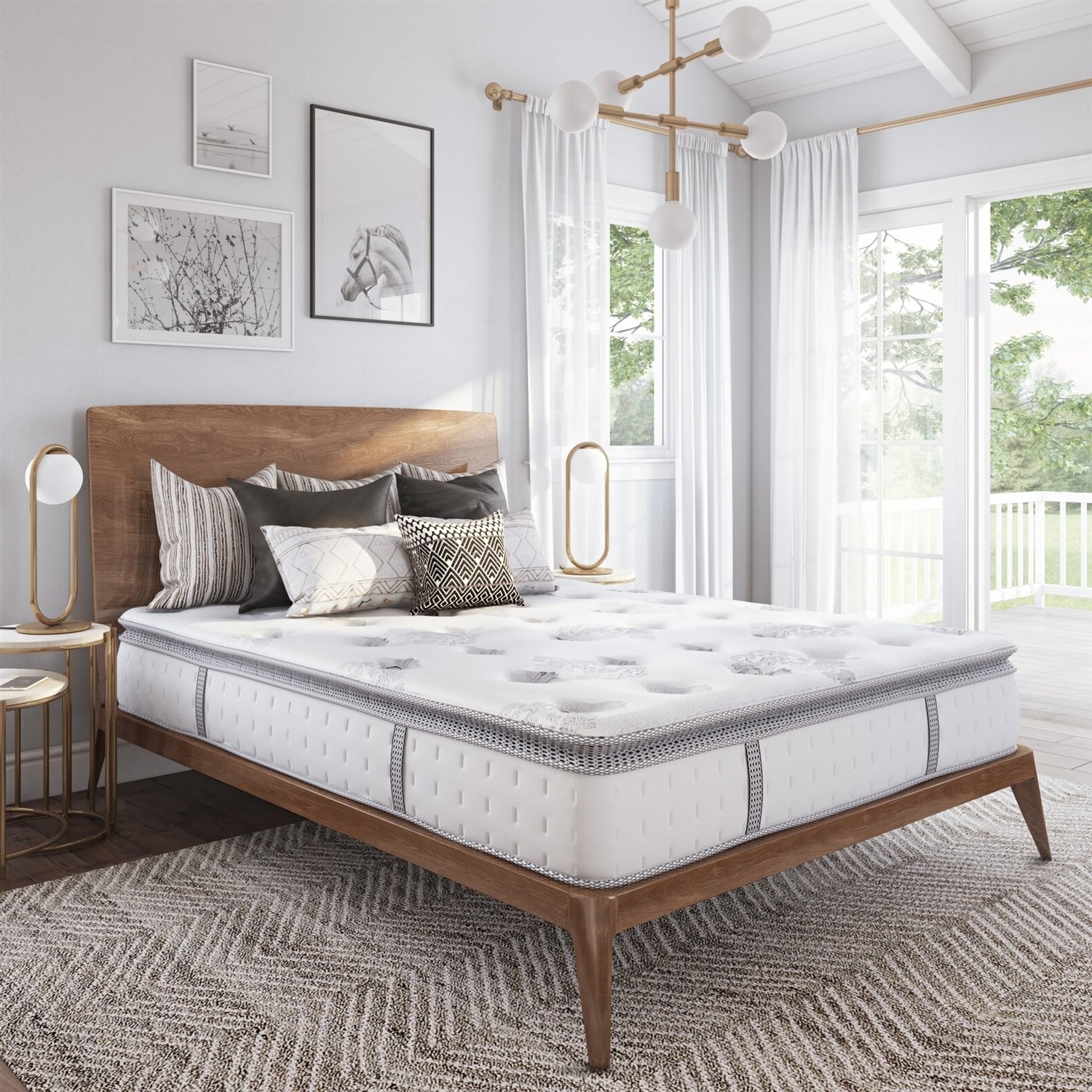 King 12in Medium Firm Pillow Top Hybrid Mattress in a Box