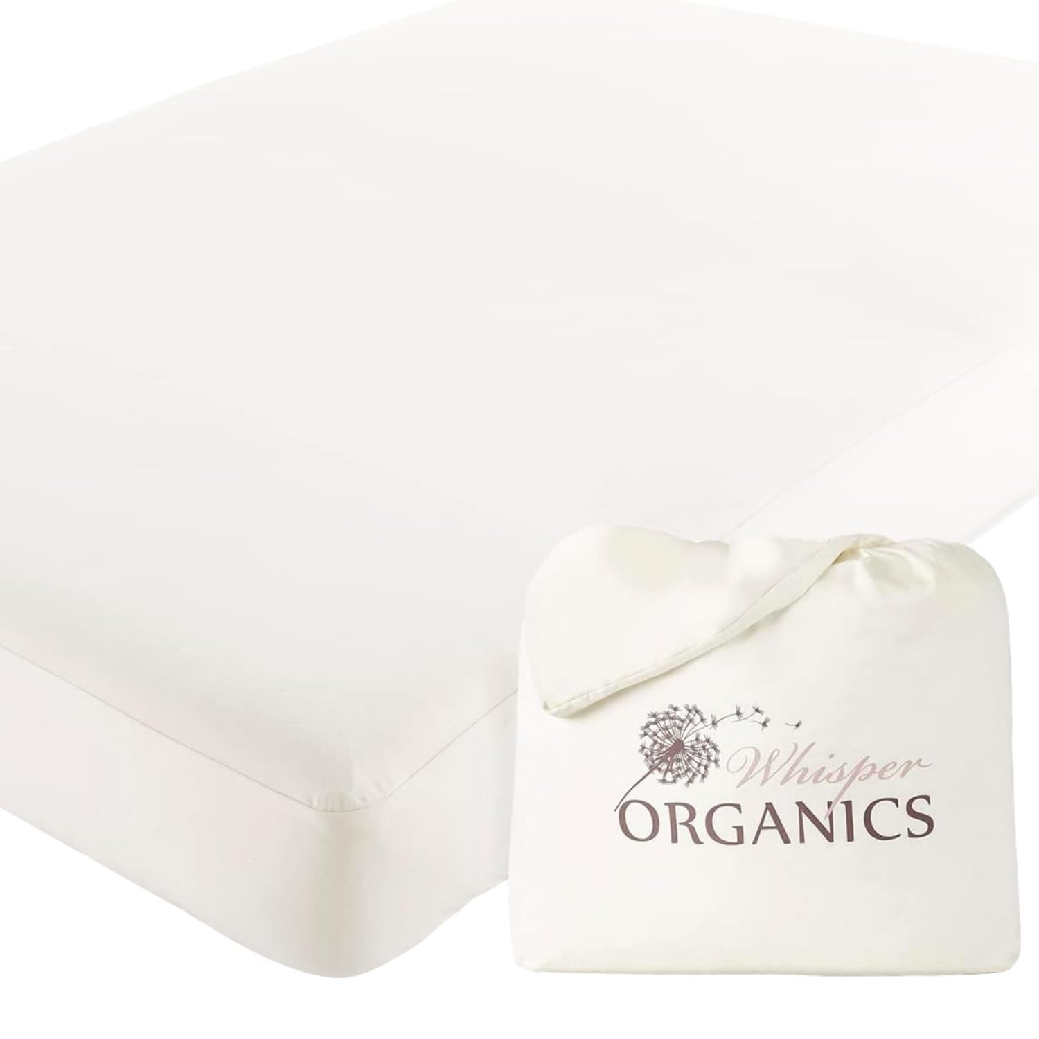 Organic Waterproof Mattress Protector Twin Size – 100% Twin, White