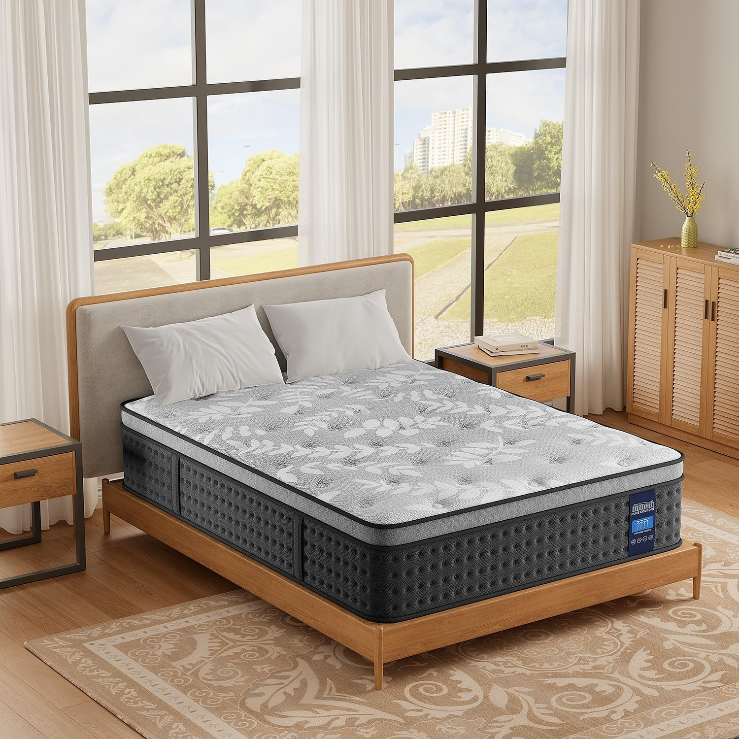 Full Size Mattress,10 Inch Hybrid Full Mattress in a Box,Memory Foam and Pocket