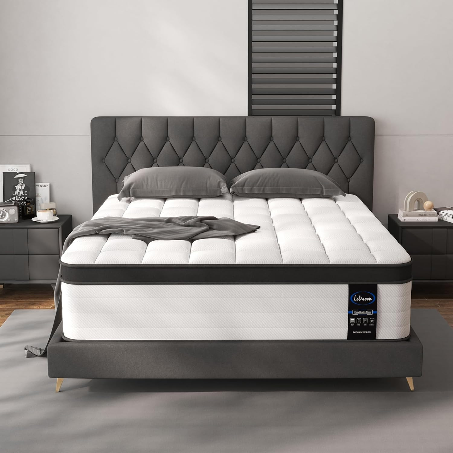 14″ Hybrid Queen Mattress – Ultra Thick Foam & Pocket Spring for Ultimate Comfor