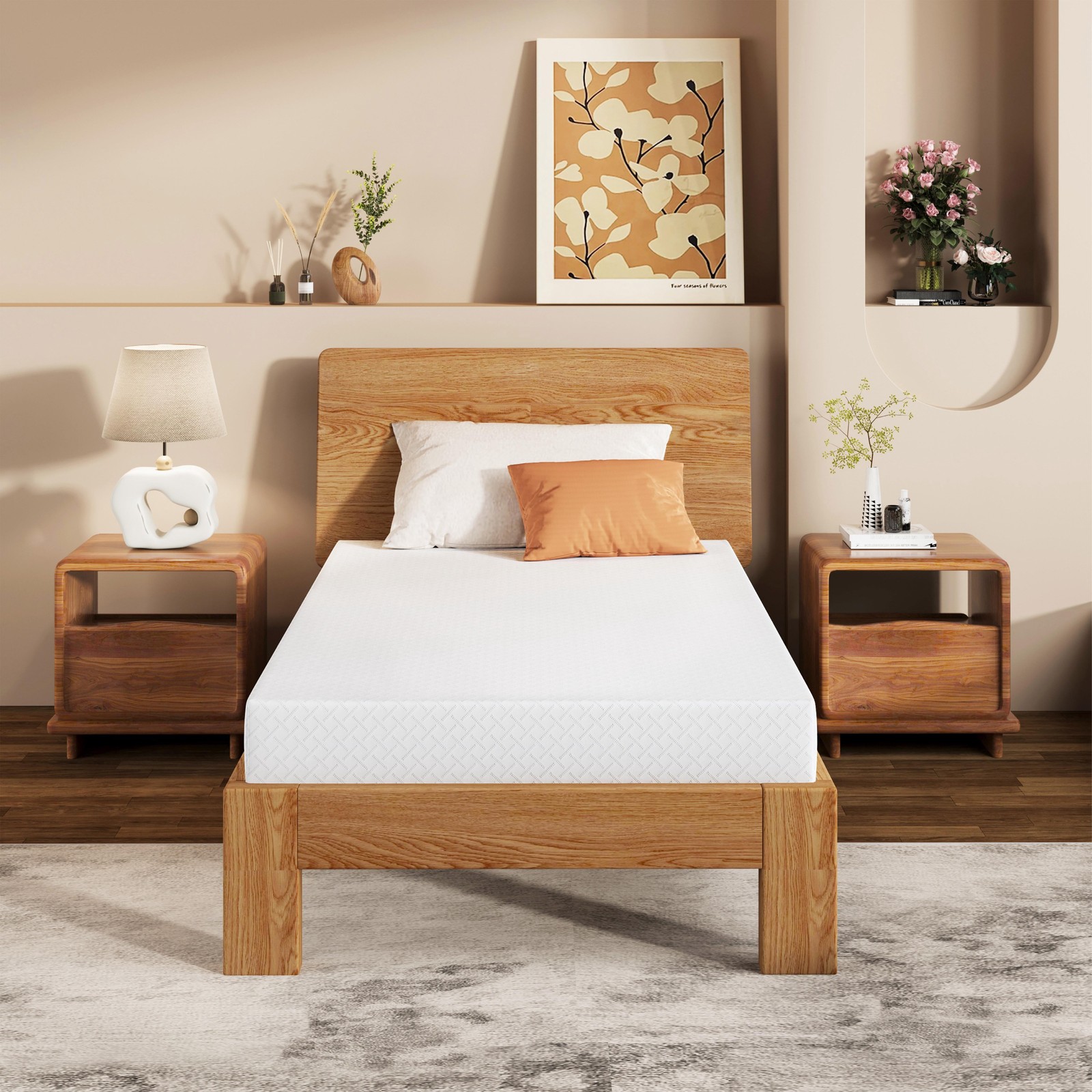 EGOHOME TrueZen Twin Mattress, 5″ Memory Foam Mattresses in a Box, Medium