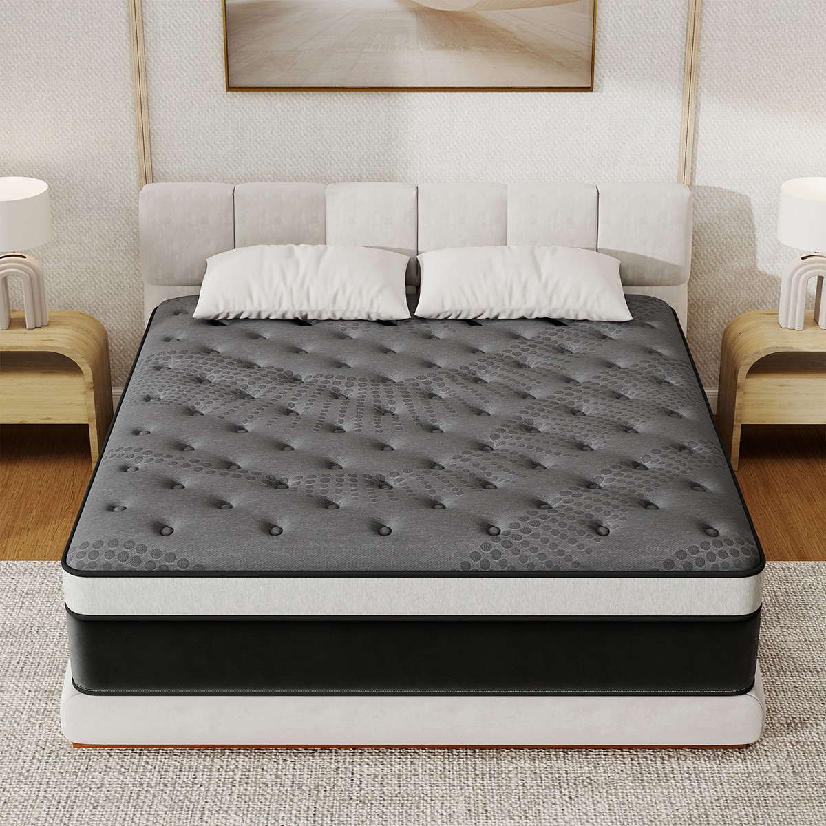 14″ Full Size Medium Firm Gel Memory Foam Hybrid Pocket Spring Mattress in a Box