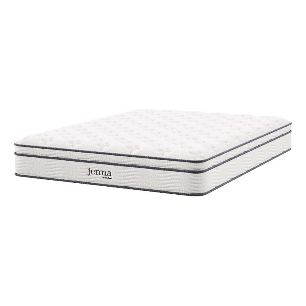 Bowery Hill 10″ Modern Innerspring and Foam Queen Mattress in White