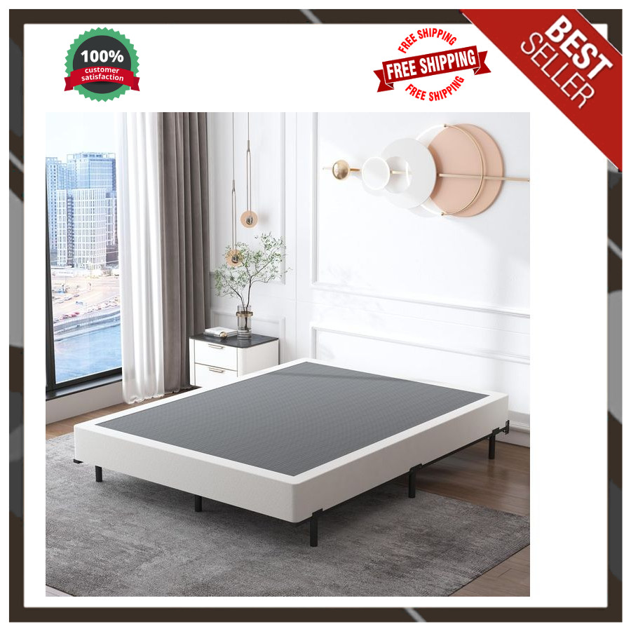Heavy Duty Queen BoxSpring 9 Inch Mattress Foundation Bed Base No Box Spring Req