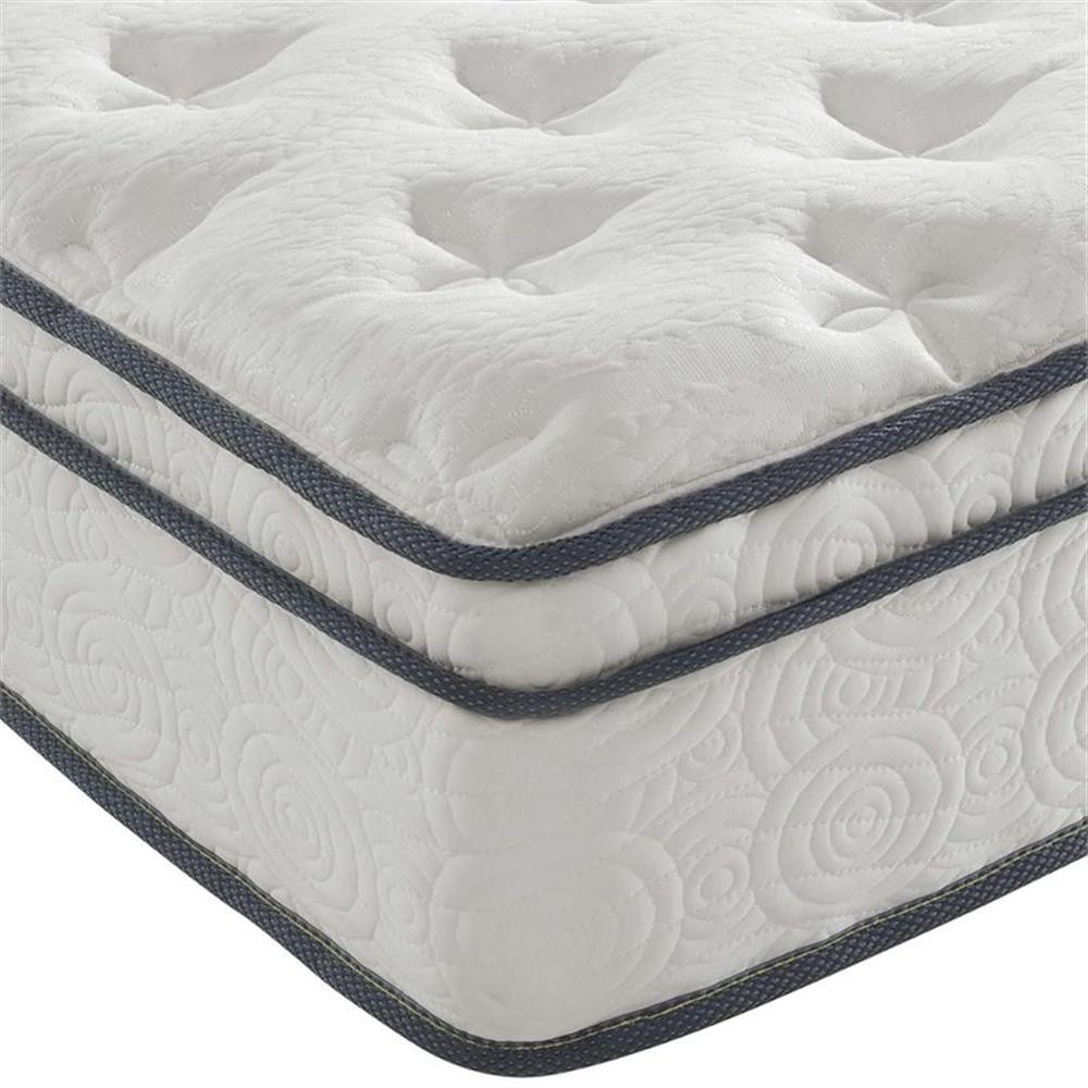 Bowery Hill 10″ Modern Innerspring and Foam Queen Mattress in White