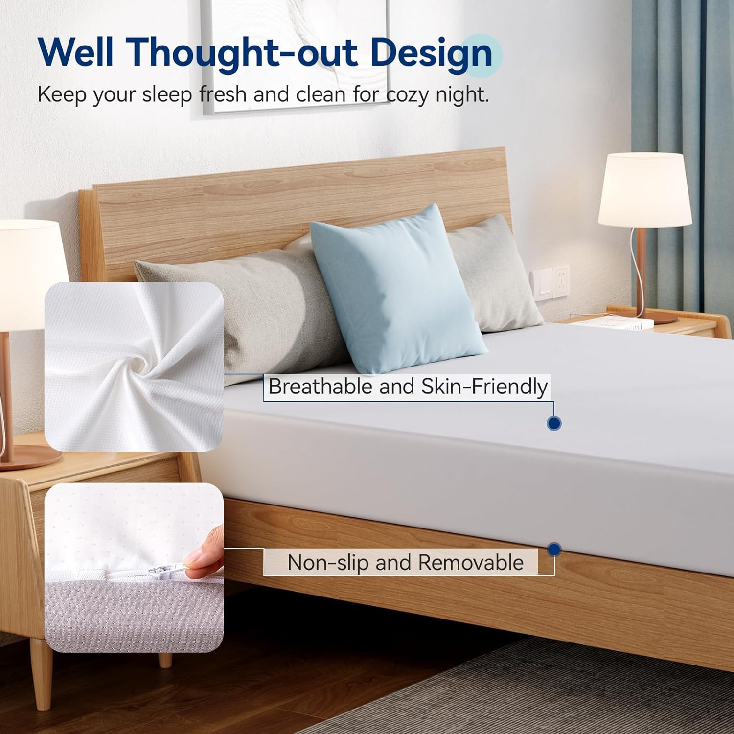 8-Inch Plush Memory Foam Mattress – Breathable Full Size, White/Grey
