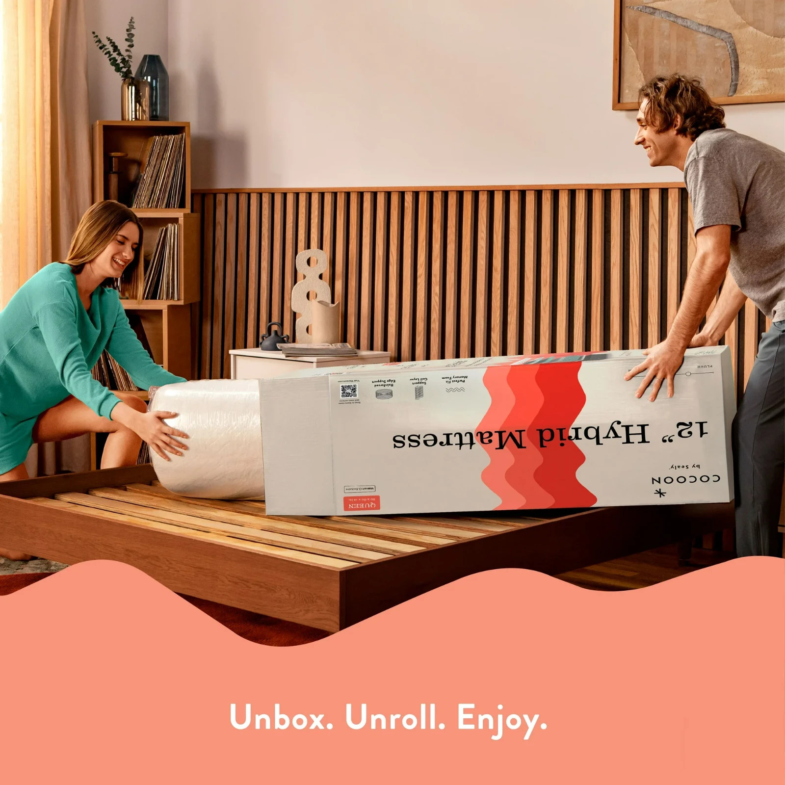 Cocoon by Sealy 12″ Medium Hybrid Mattress in a Box, Adult, Full
