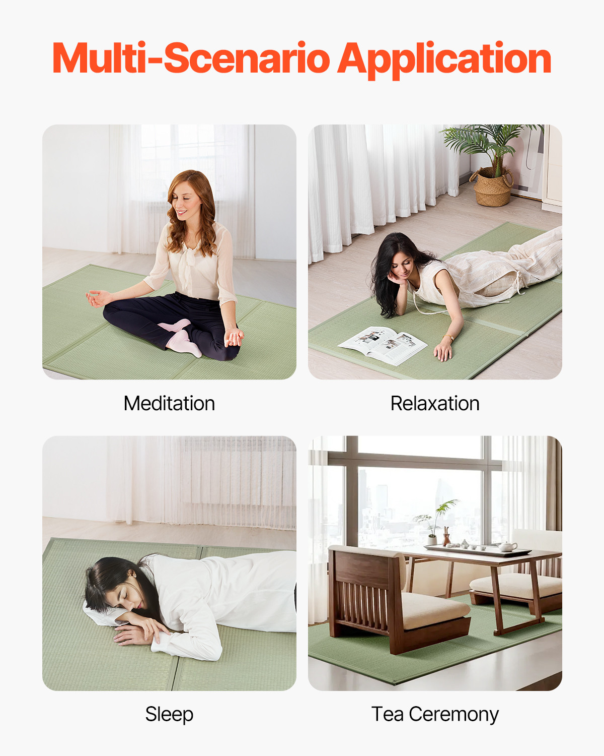 Japanese Tatami Mat Twin Foldable & Non-Slip Rush Grass Tatami Mattress