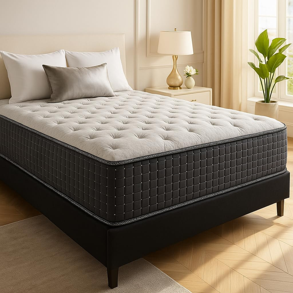 Luxury 14″ Hybrid Mattress – Medium Firm, Pocket Coils, Quilted Top, Full Size