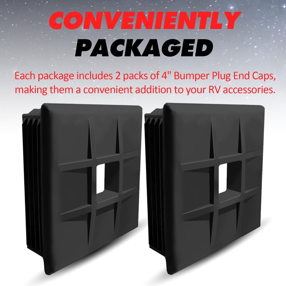 2-Pack RV Bumper Plug End , 4-Inch, Optimized for RVs, Campers, Traveling3239