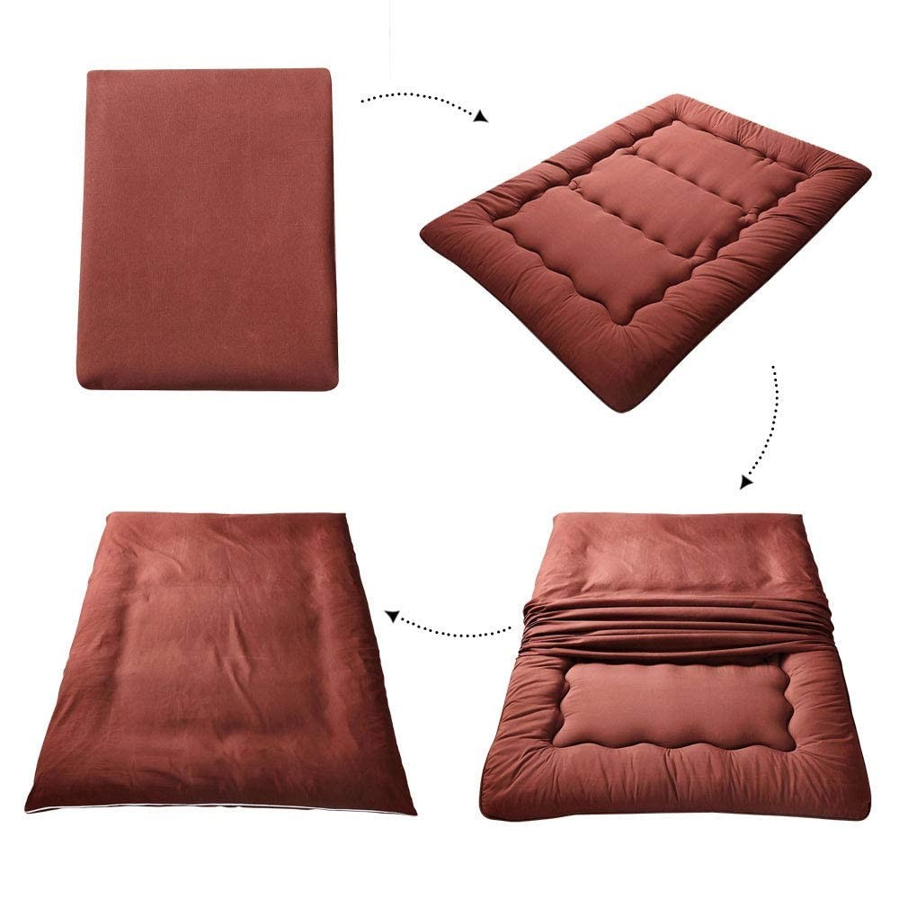 Japanese Floor Mattress Futon Mattress, Thicken Tatami Mat Sleeping Pad Foldable
