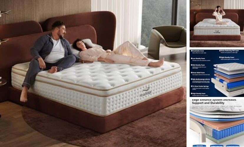 ,Hybrid Mattress in a Box Memory Foam Mattress Full Size Queen White 14inch