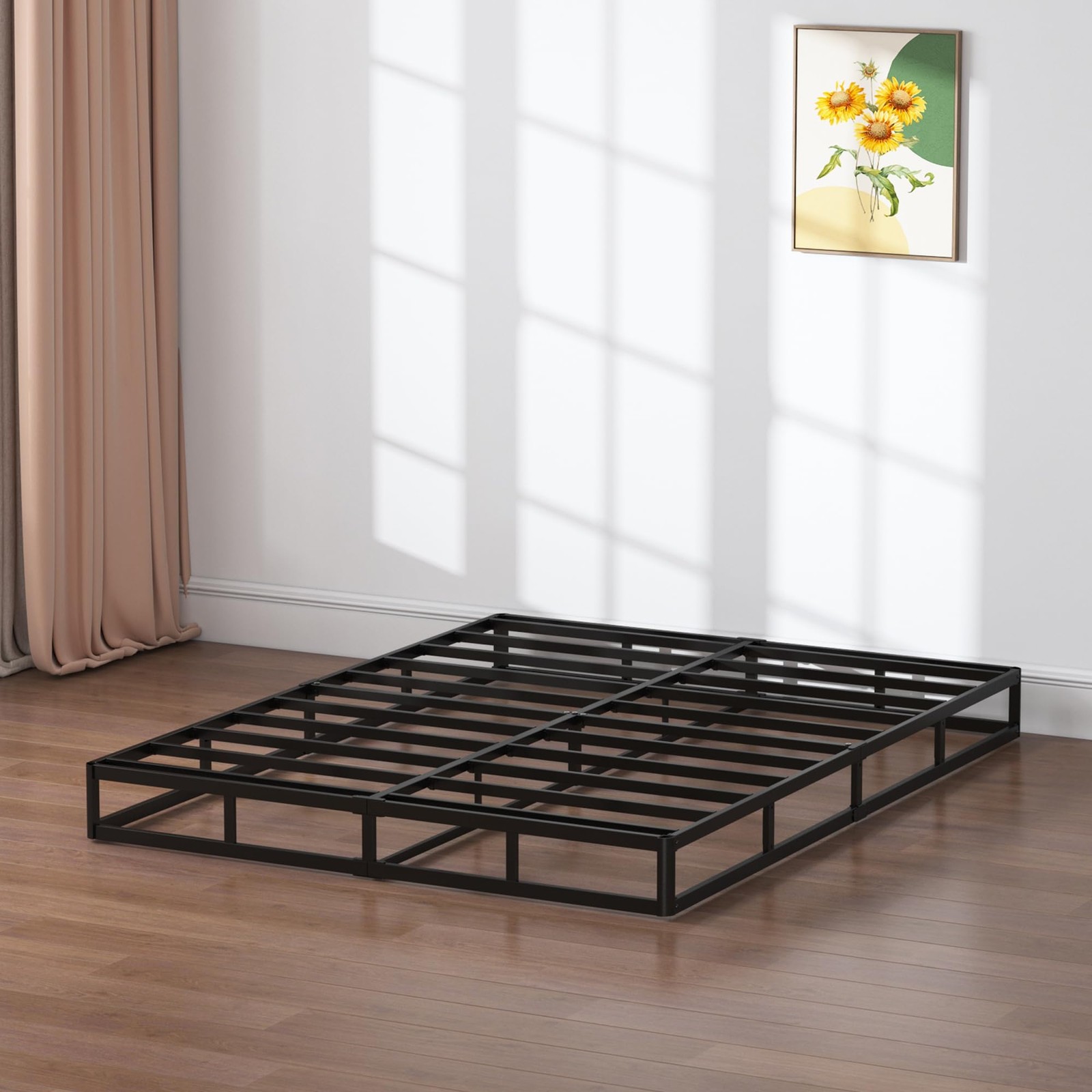 SHLAND 7 Inch Box Spring Full Size Bed Base, 3000 lbs Black Heavy Full,