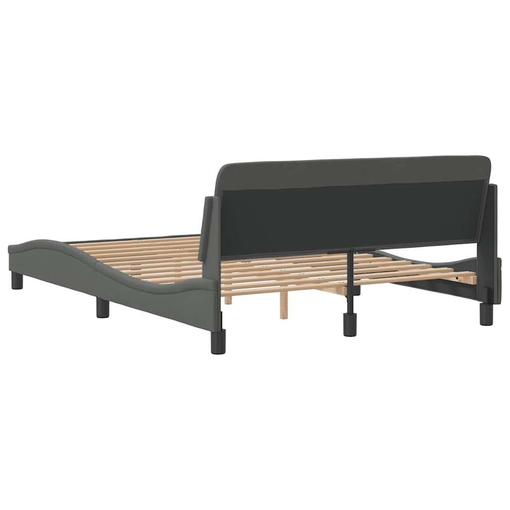 Bed Frame «Dover» Platform Dark Gray 53.9″x74.8″ Fabric vidaXL