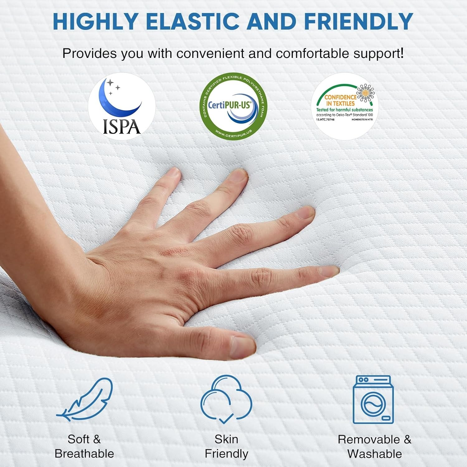 Tri-Folding Gel Memory Foam Portable Floor Mattress | Breathable Mesh,