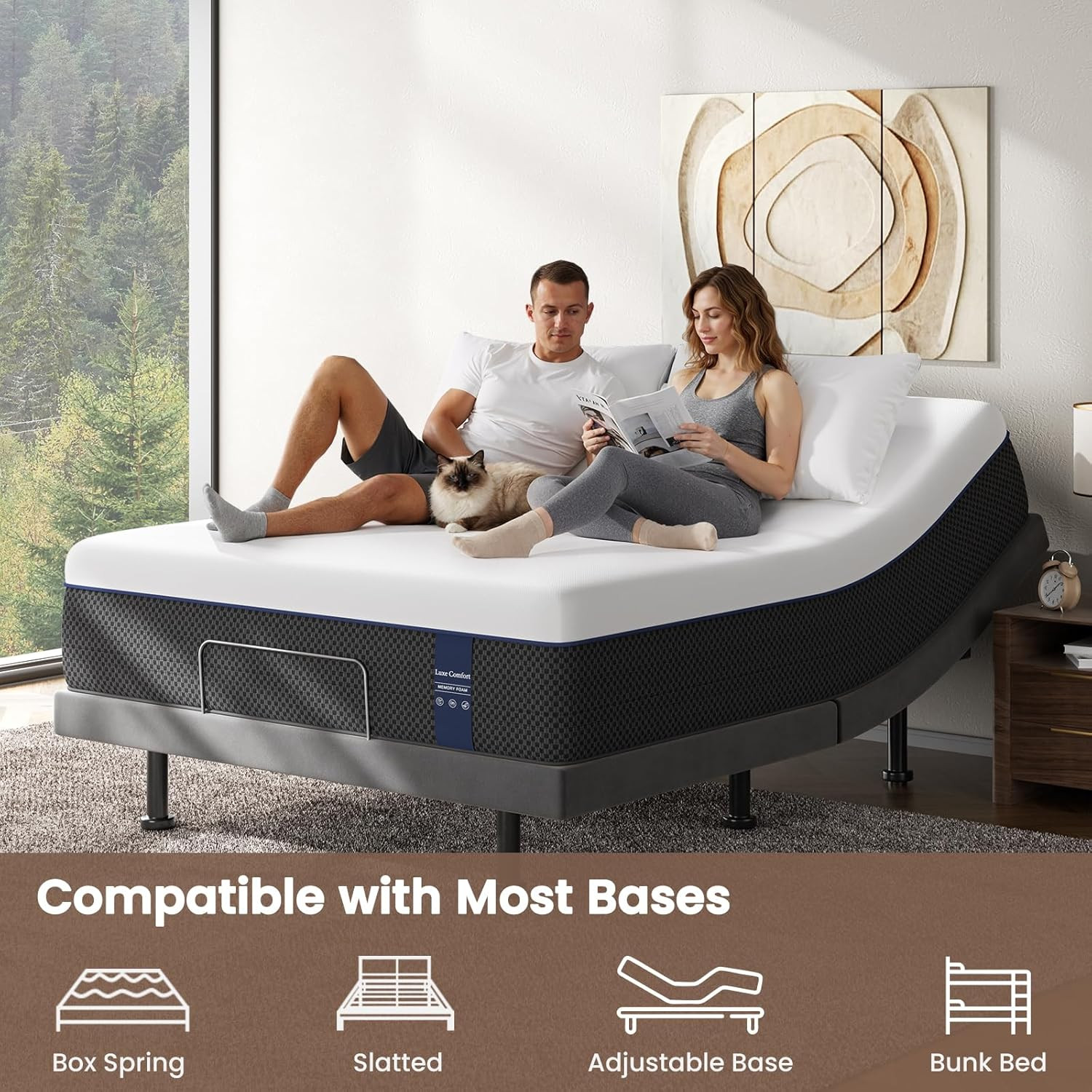 Queen Memory Foam Mattress – 14 Inch Queen Mattress Orthopedic Support for Press