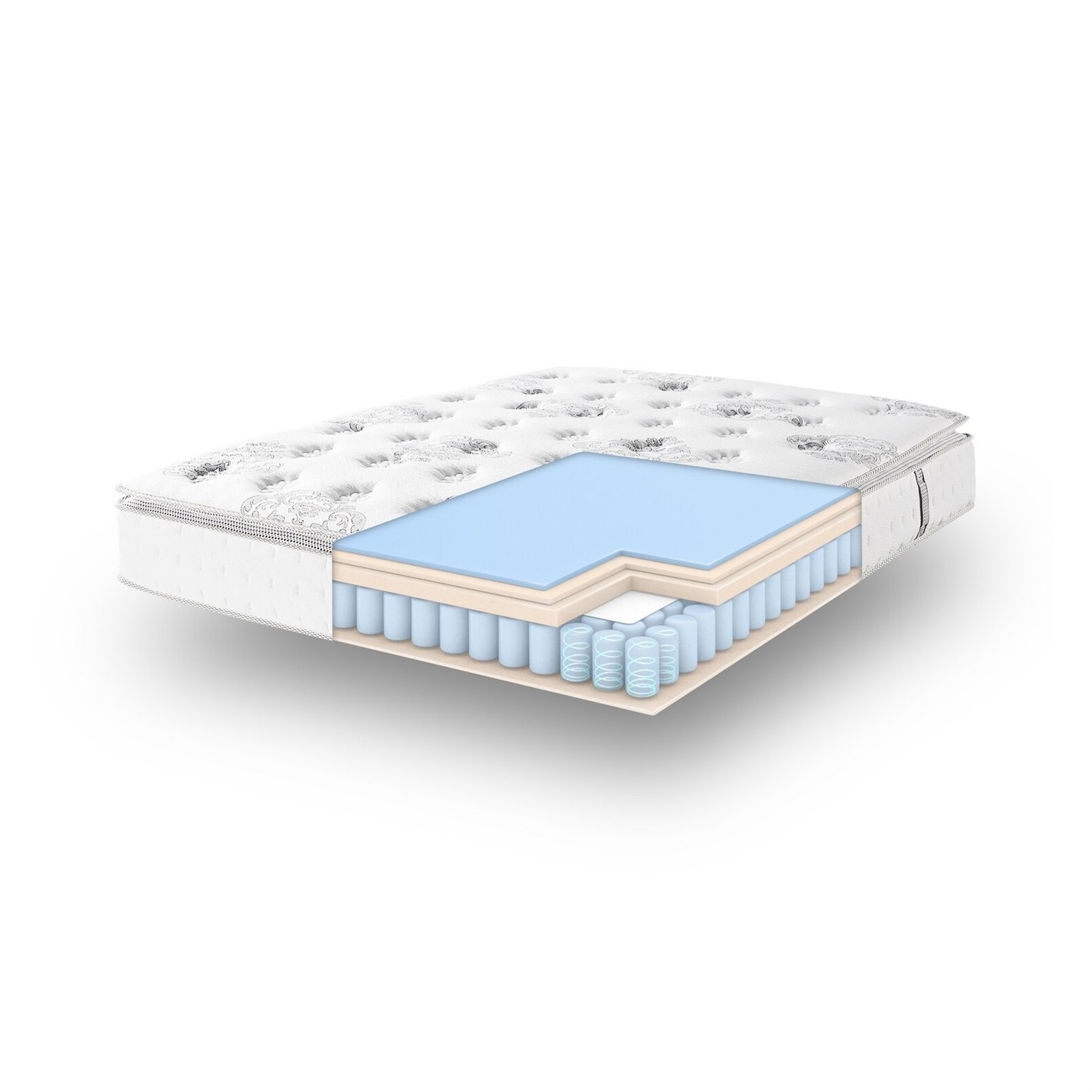 King 12in Medium Firm Pillow Top Hybrid Mattress in a Box