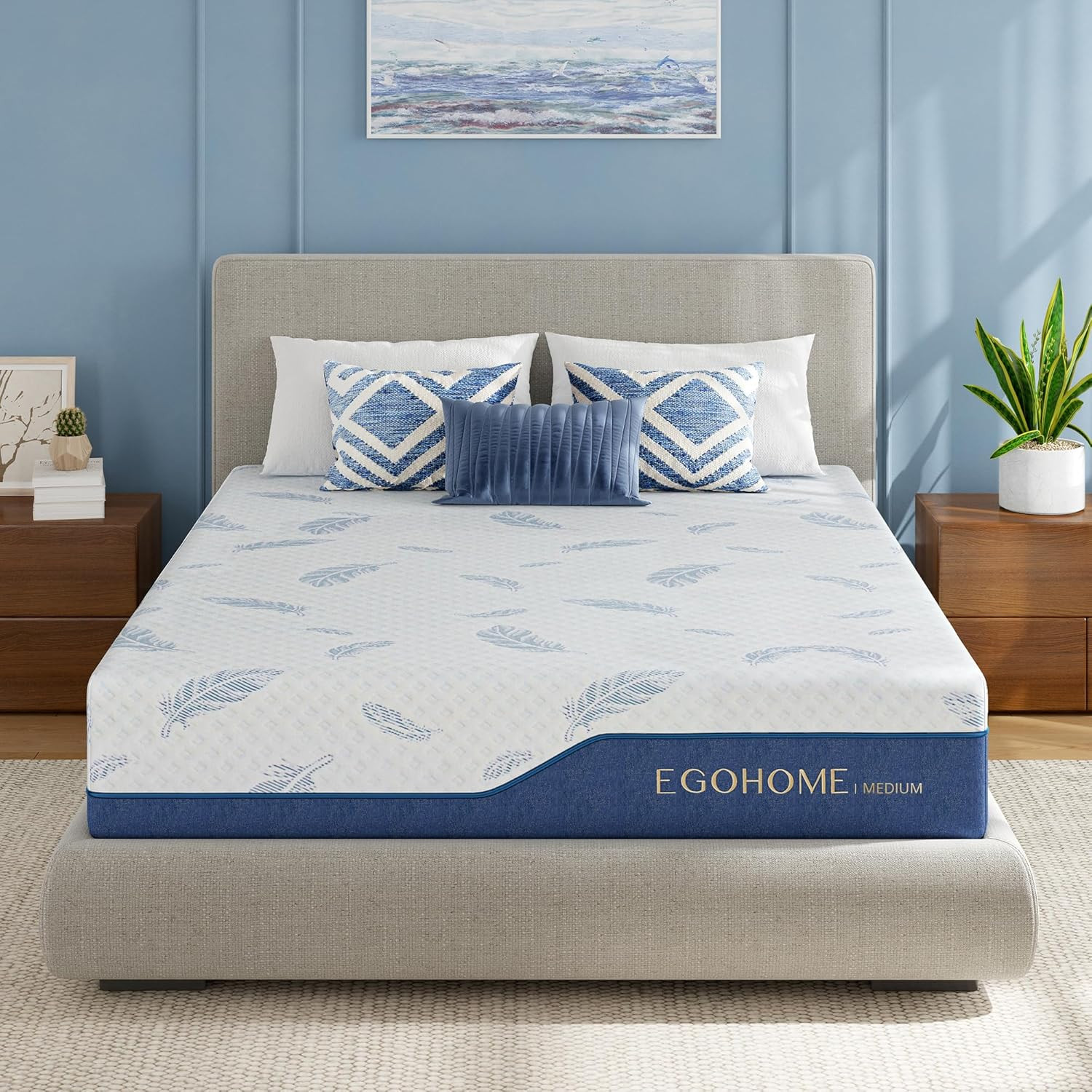 14″ Medium Queen Memory Foam Mattress with Gel Foam & Removable Cover