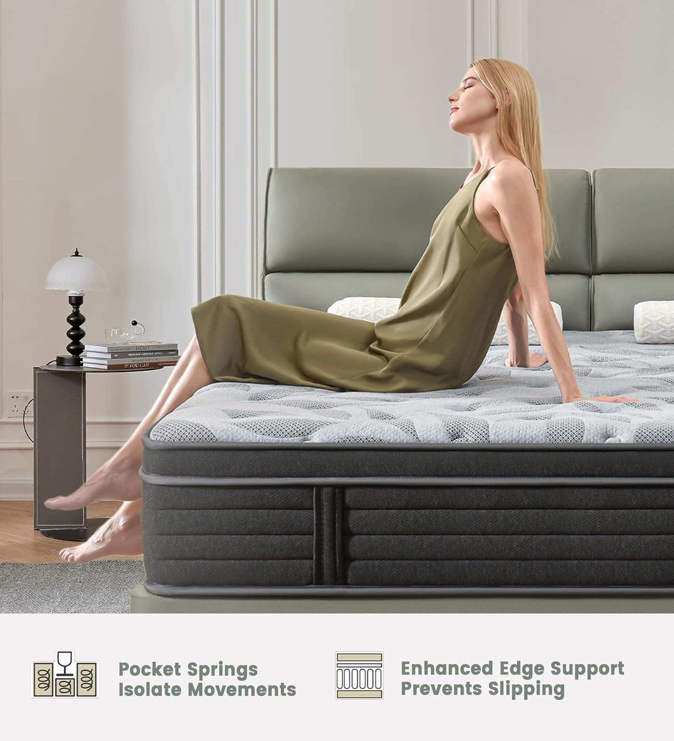 PECHINOU Twin Mattress,12 Inch Hybrid Mattress in a Box with Gel Memory Foam and