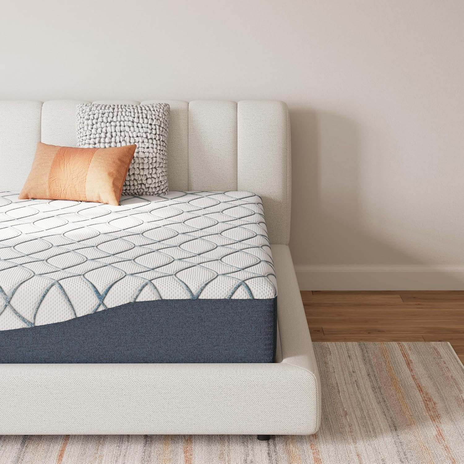 Ashley 12″ Chime Elite Plush Green Tea Memory Foam Mattress, Twin, Cool Sleep