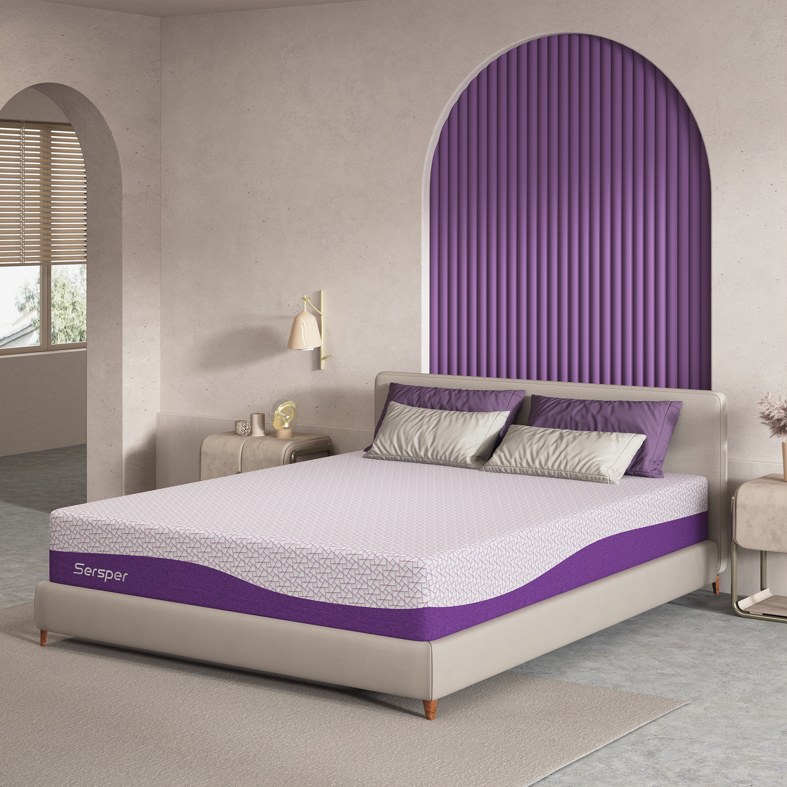 14 inch King Size Mattress Bamboo Charcoal Gel Memory Foam Mattress in a Box