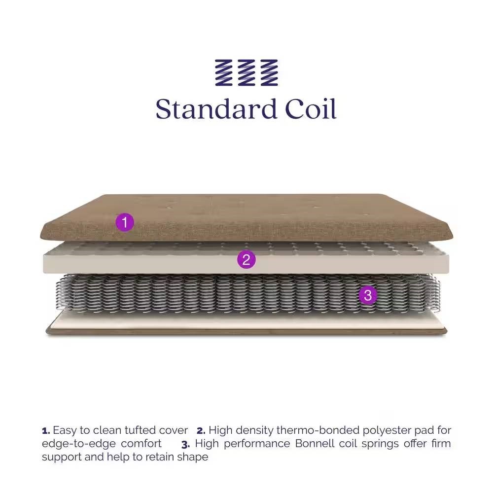 Full 6in Thick Innerspring Futon Mattress Tan