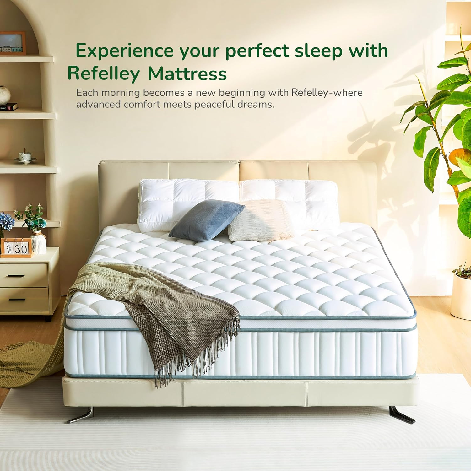 12″ Queen Memory Foam Hybrid Mattress with Pocket Springs & Pressure Relief